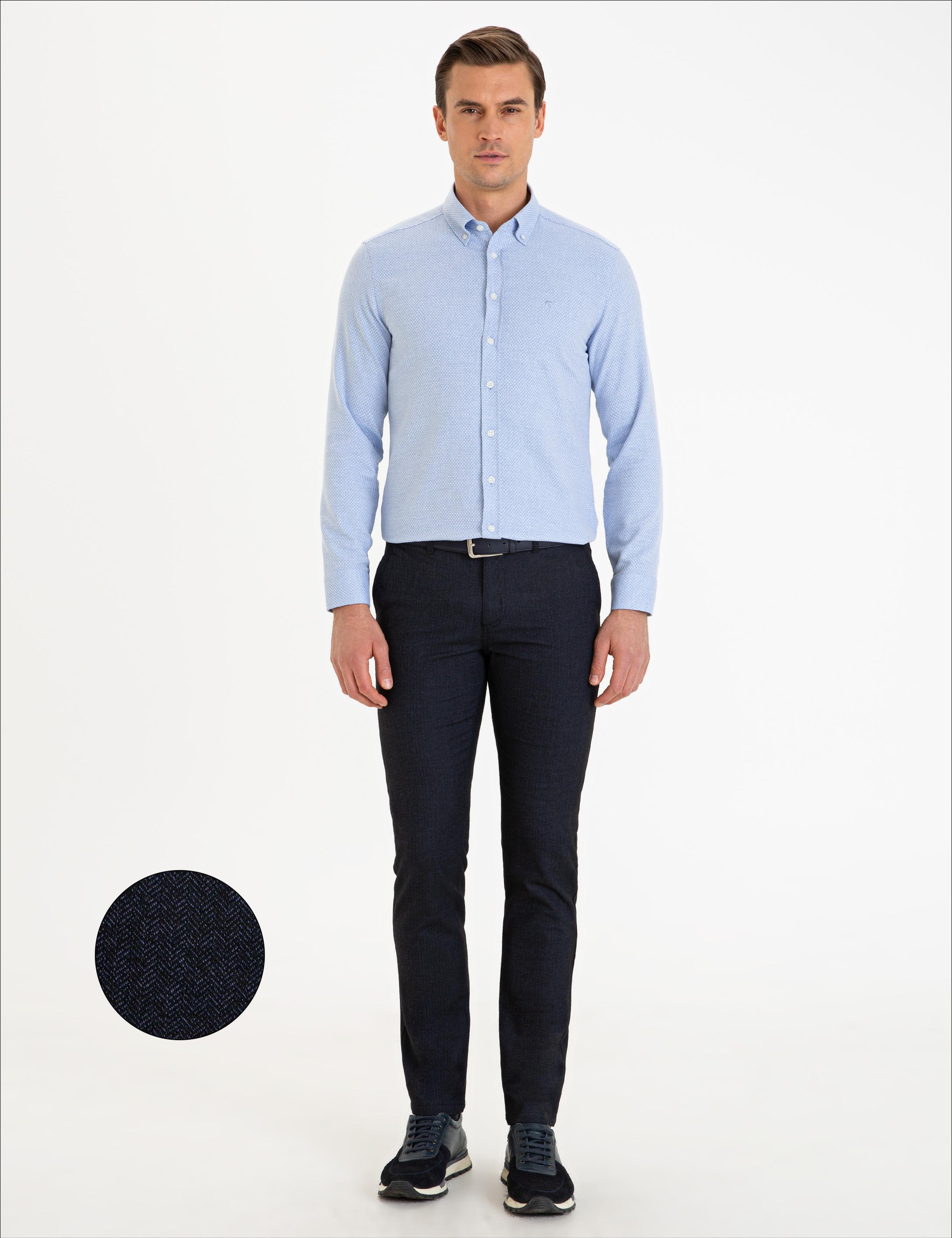 Lacivert Slim Fit Chino Pantolon