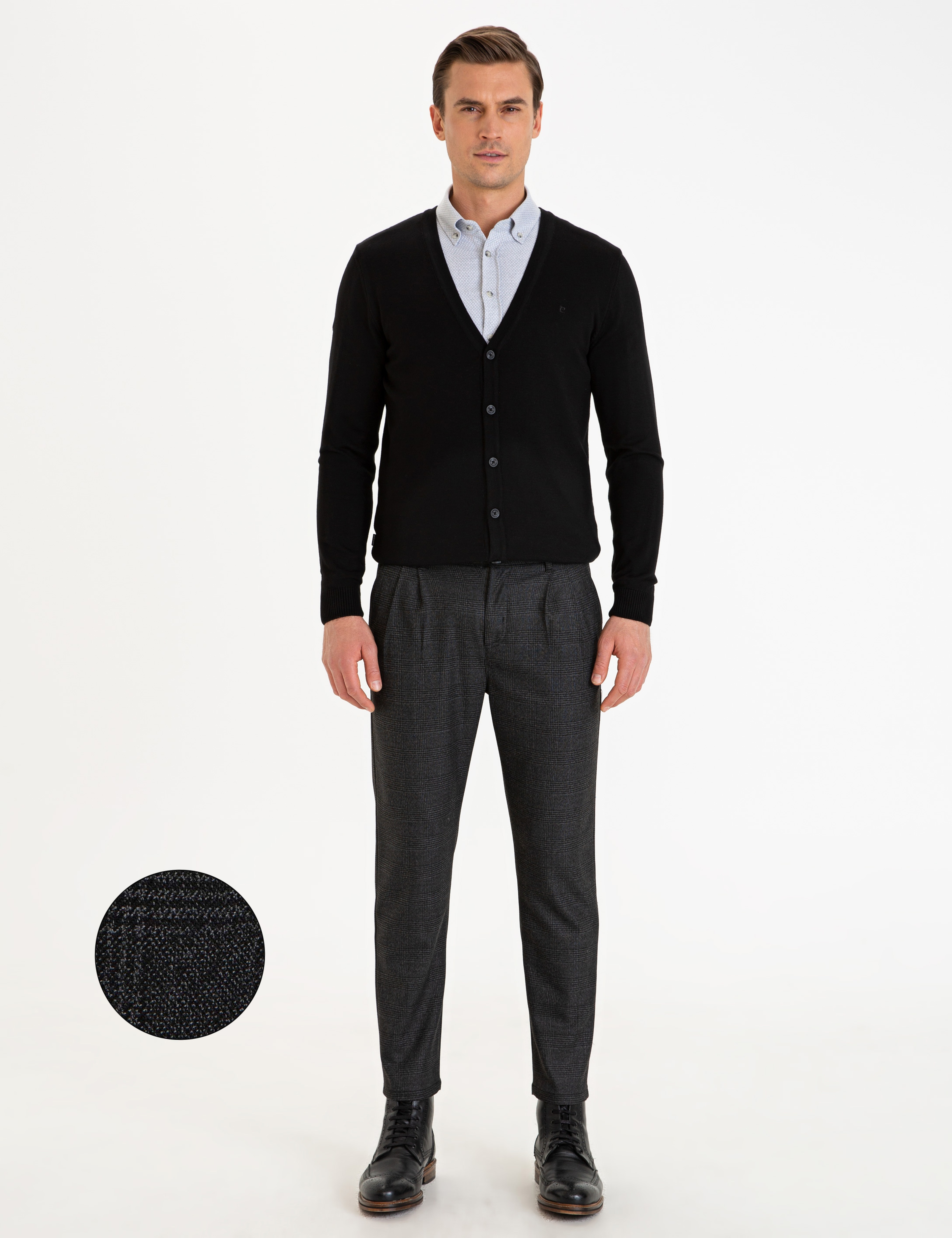 Gri Carrot Fit Kanvas Pantolon