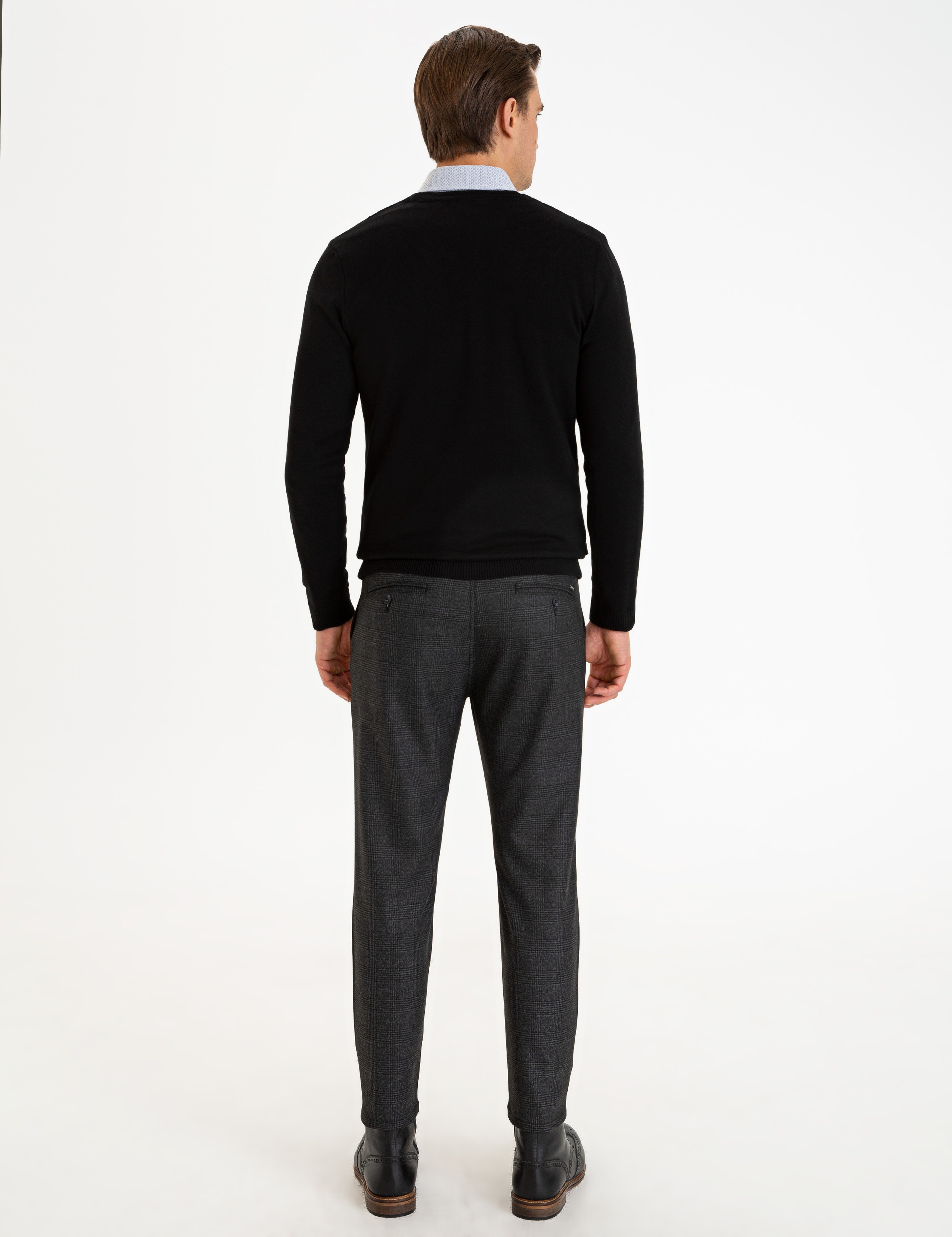 Gri Carrot Fit Kanvas Pantolon - Image 3