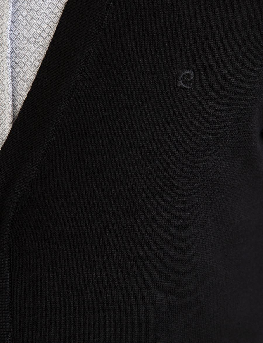 Siyah Slim Fit Basic Düğmeli Triko Hırka