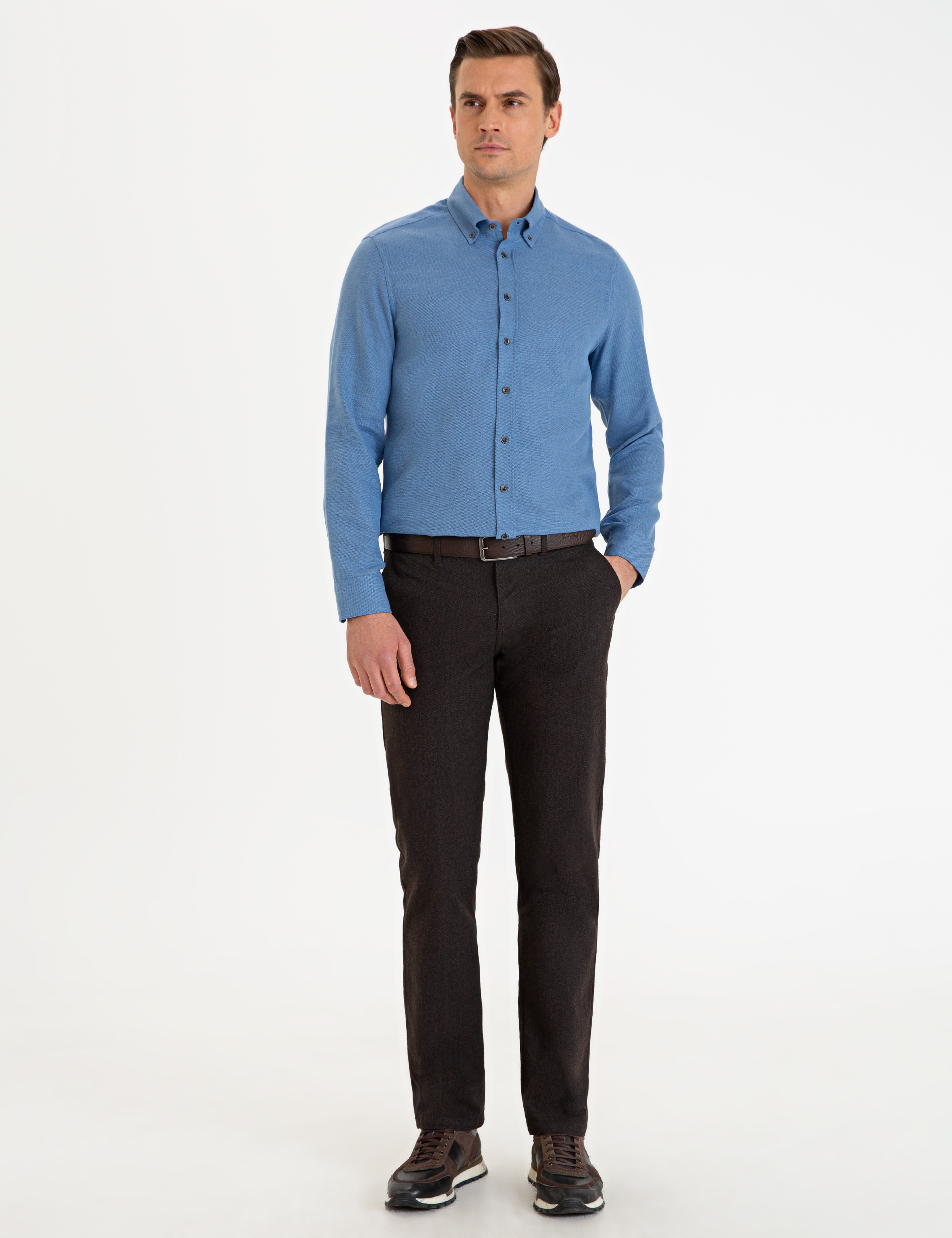 Lacivert Slim Fit Gömlek - Image 4