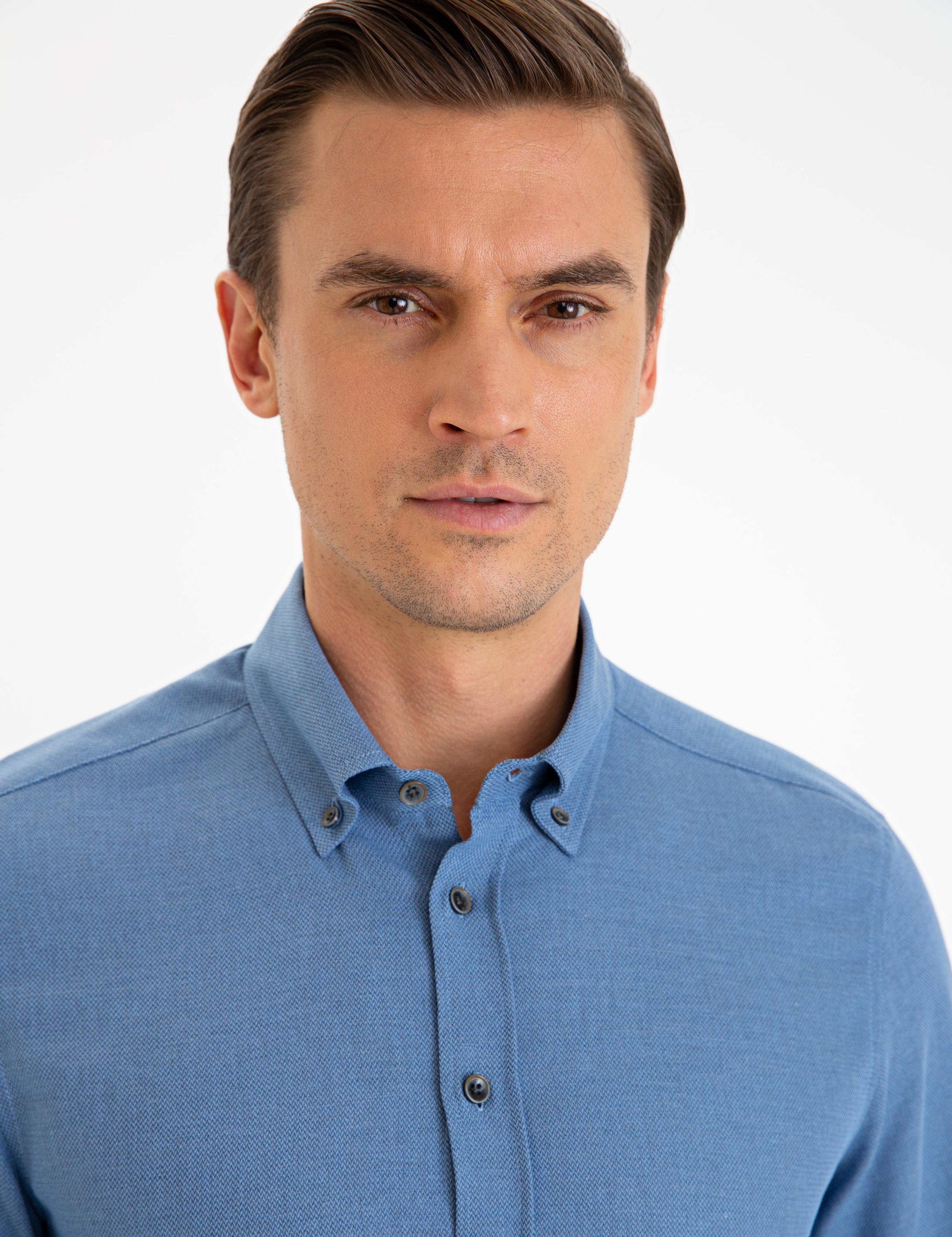 Lacivert Slim Fit Gömlek