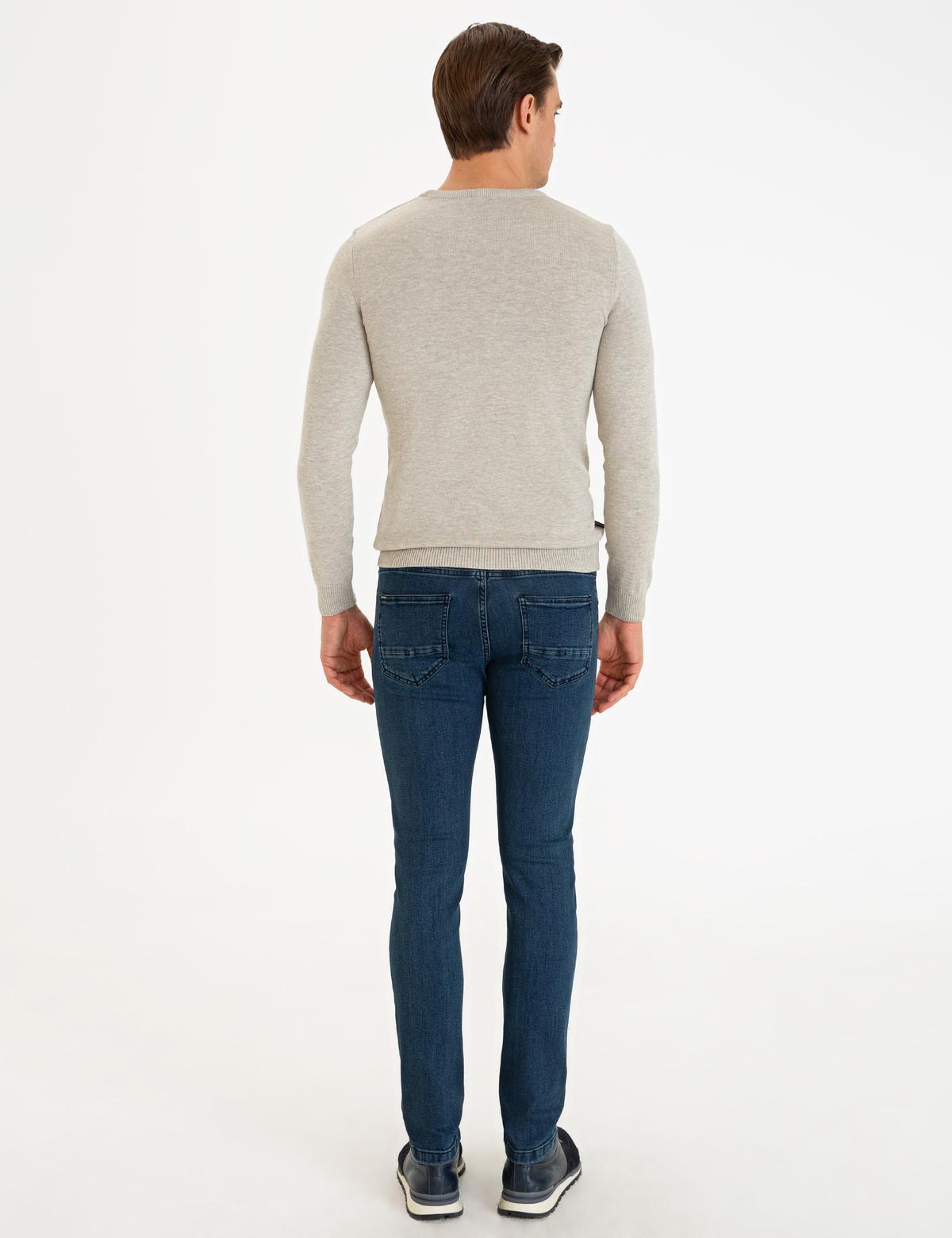 Koyu Lacivert Slim Fit Denim Pantolon - 50227128066