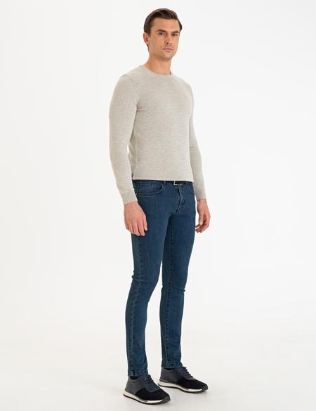 Koyu Lacivert Slim Fit Denim Pantolon - 50227128066