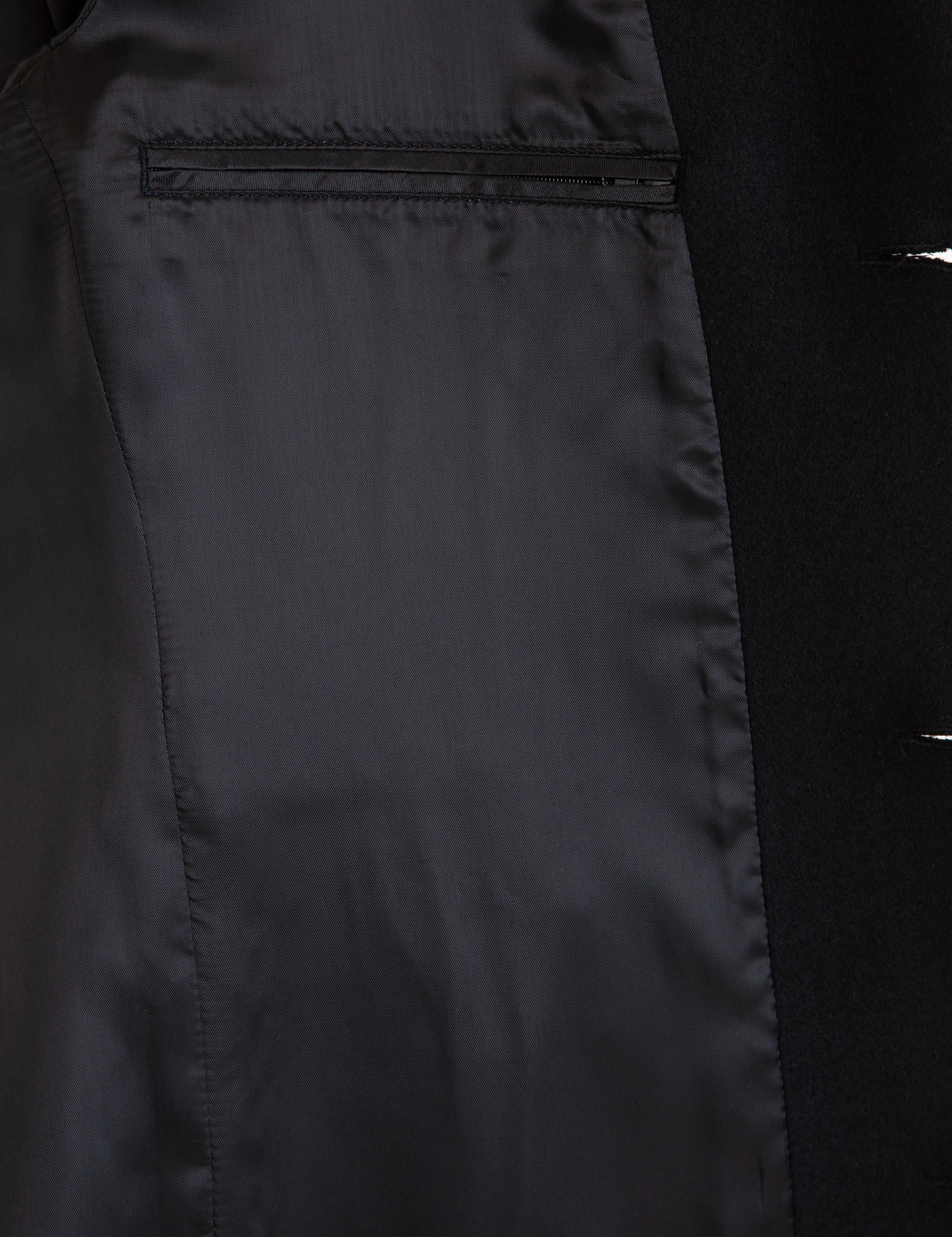 Siyah Ekstra Slim Fit Kaban Kaşe