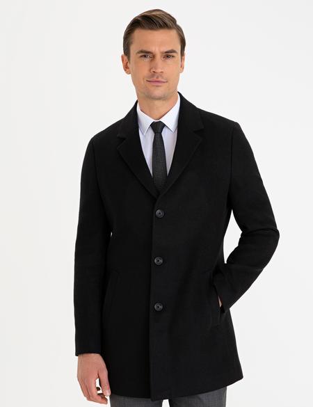 Siyah Ekstra Slim Fit Kaban Kaşe - 50233850003