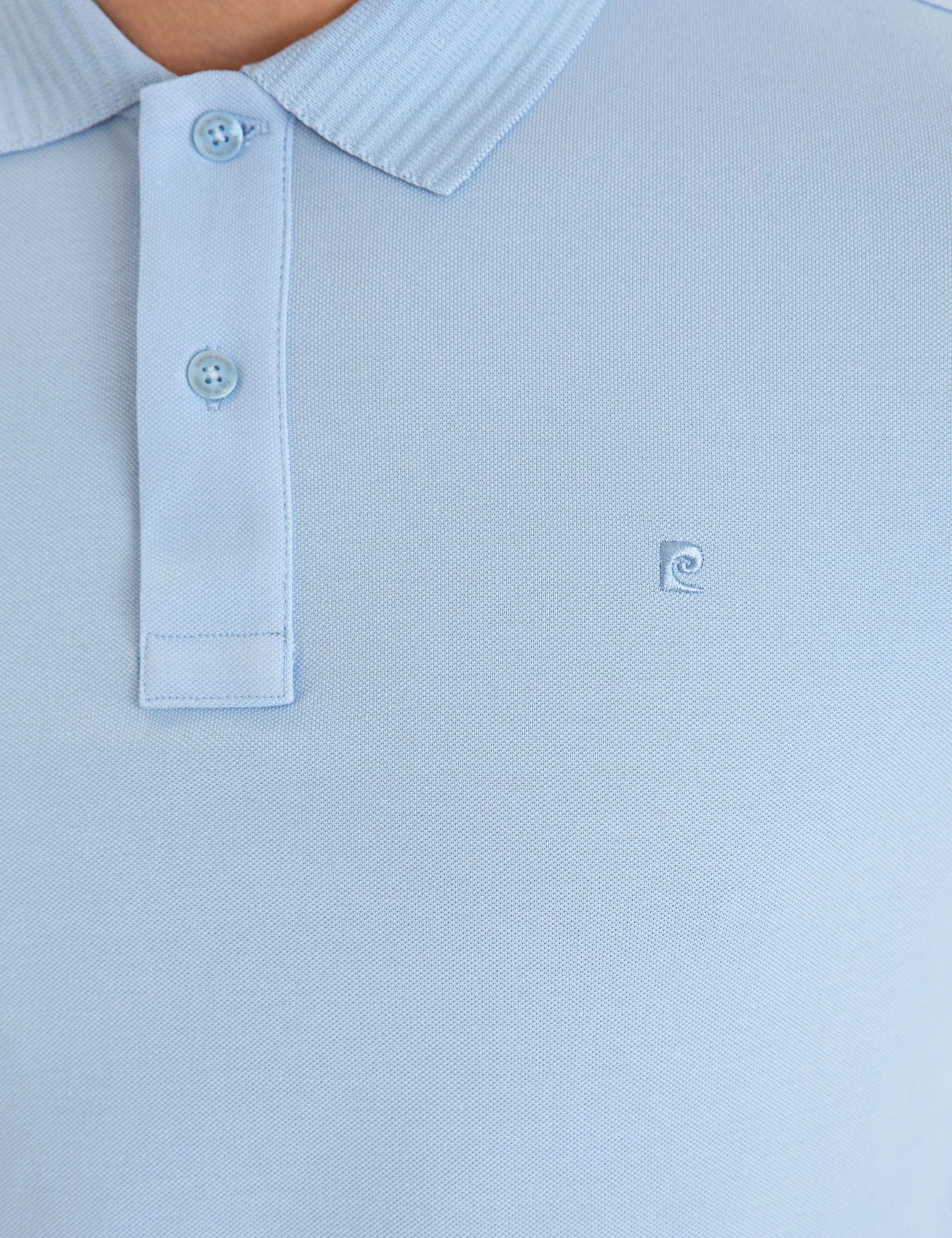 Açık Mavi Slim Fit Polo Yaka Basic Tişört - Image 5