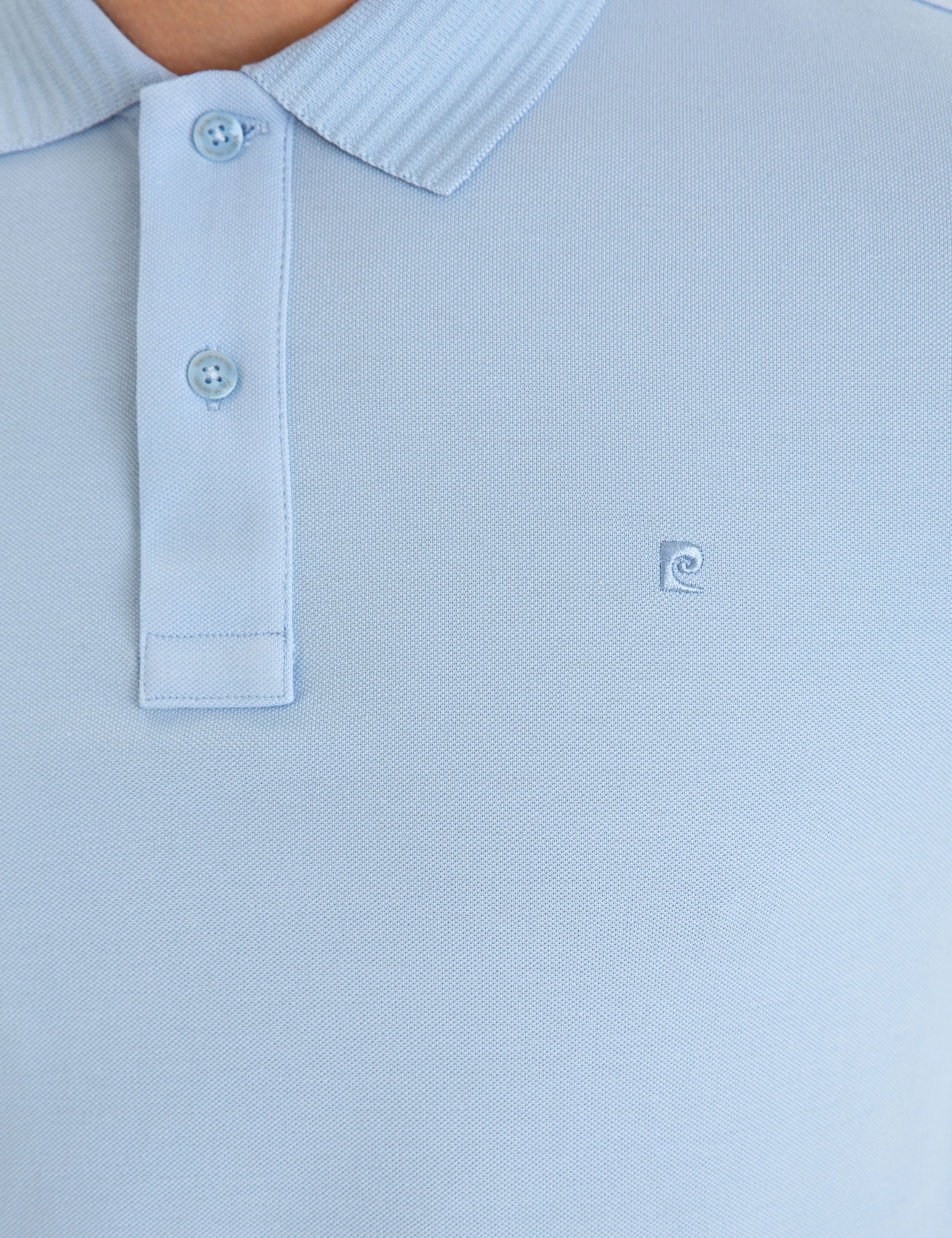 Açık Mavi Slim Fit Polo Yaka Basic Tişört