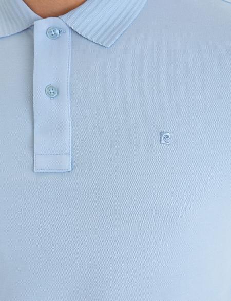 Açık Mavi Slim Fit Polo Yaka Basic Tişört - 50218589043
