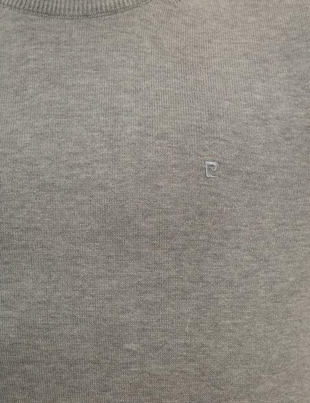 Açık Gri Melanj Slim Fit Yarım Balıkçı Yaka Triko Kazak - 50227091137