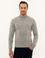 Açık Gri Melanj Slim Fit Yarım Balıkçı Yaka Triko Kazak