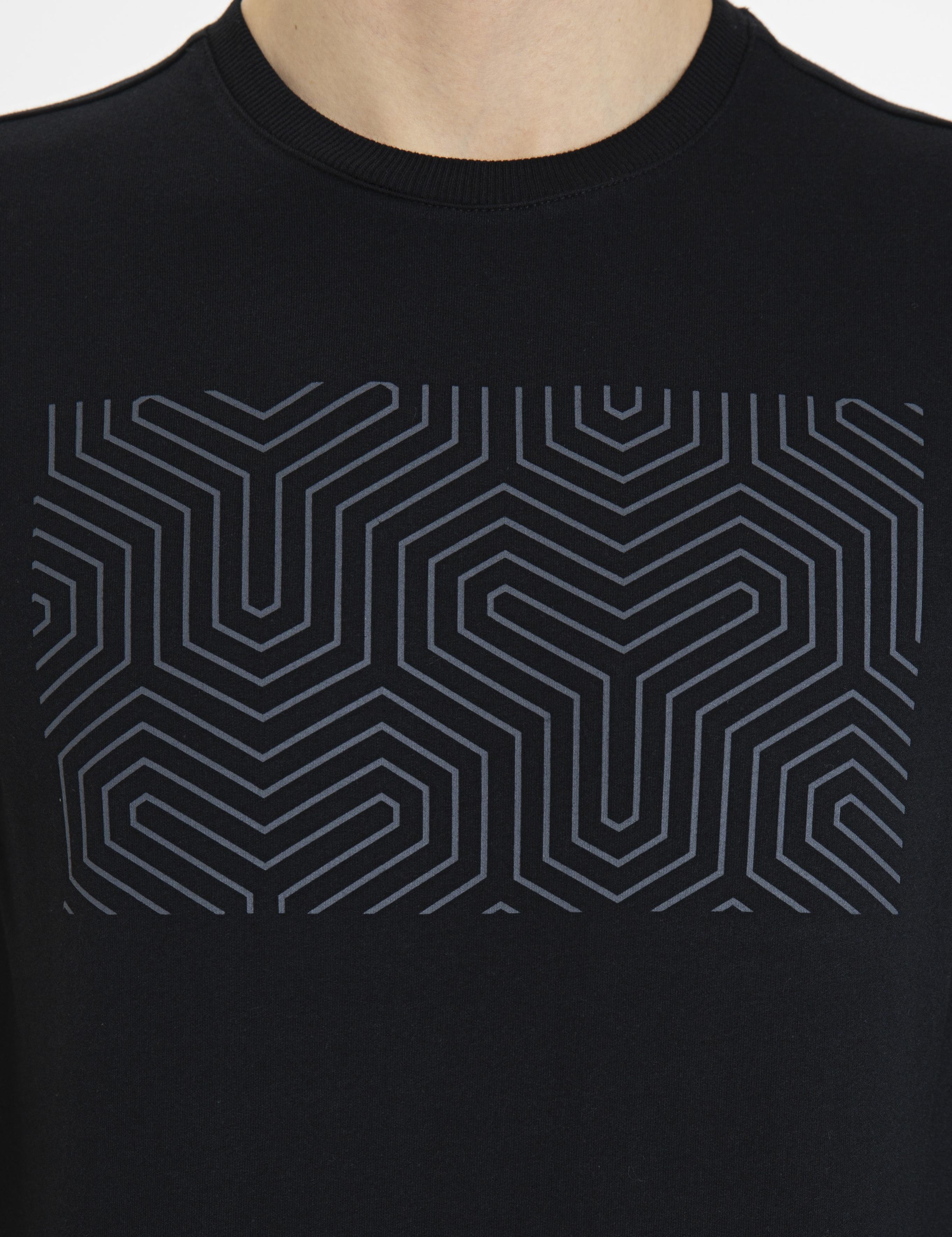 Siyah Standart Fit Sweatshirt