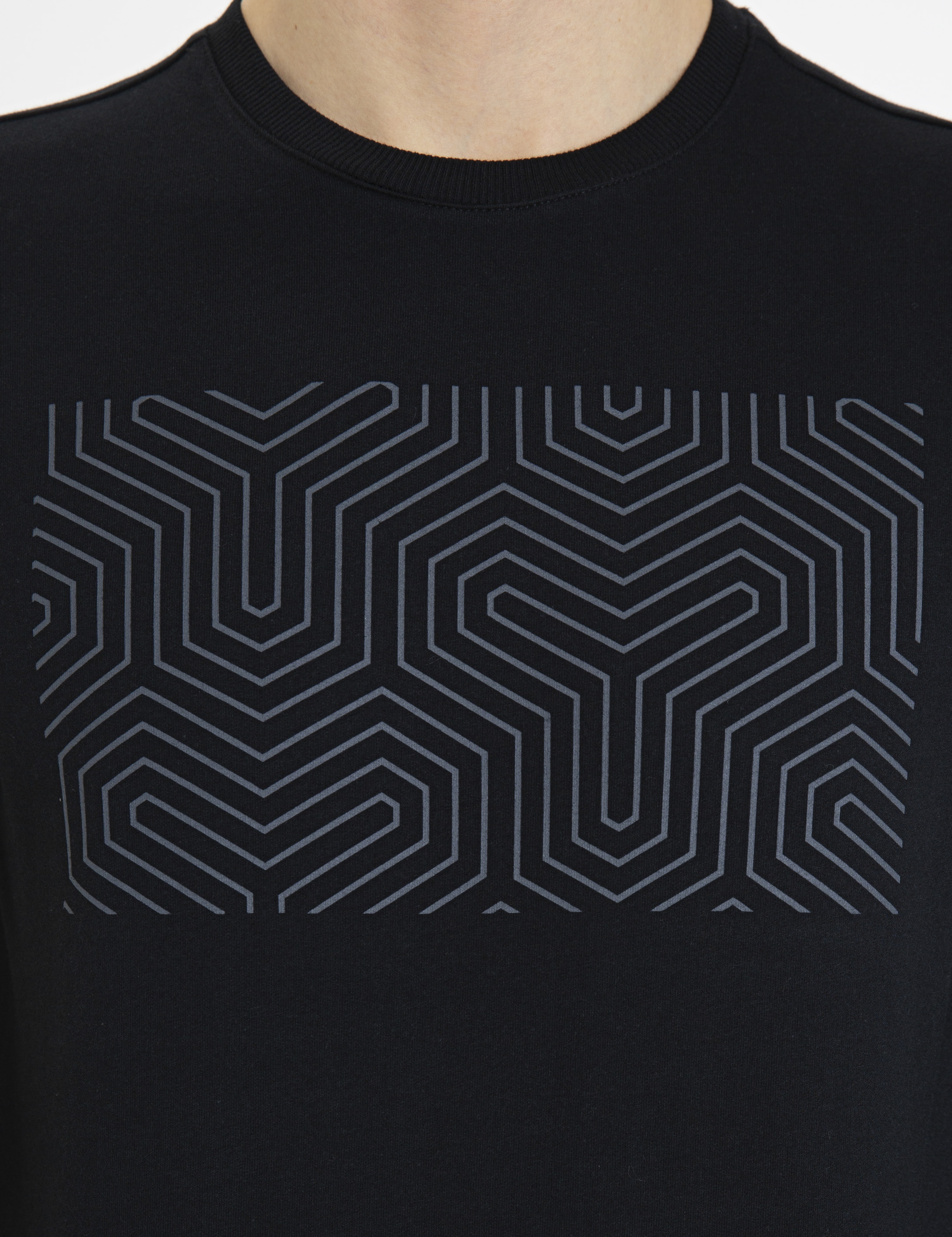 Siyah Standart Fit Sweatshirt - Image 6
