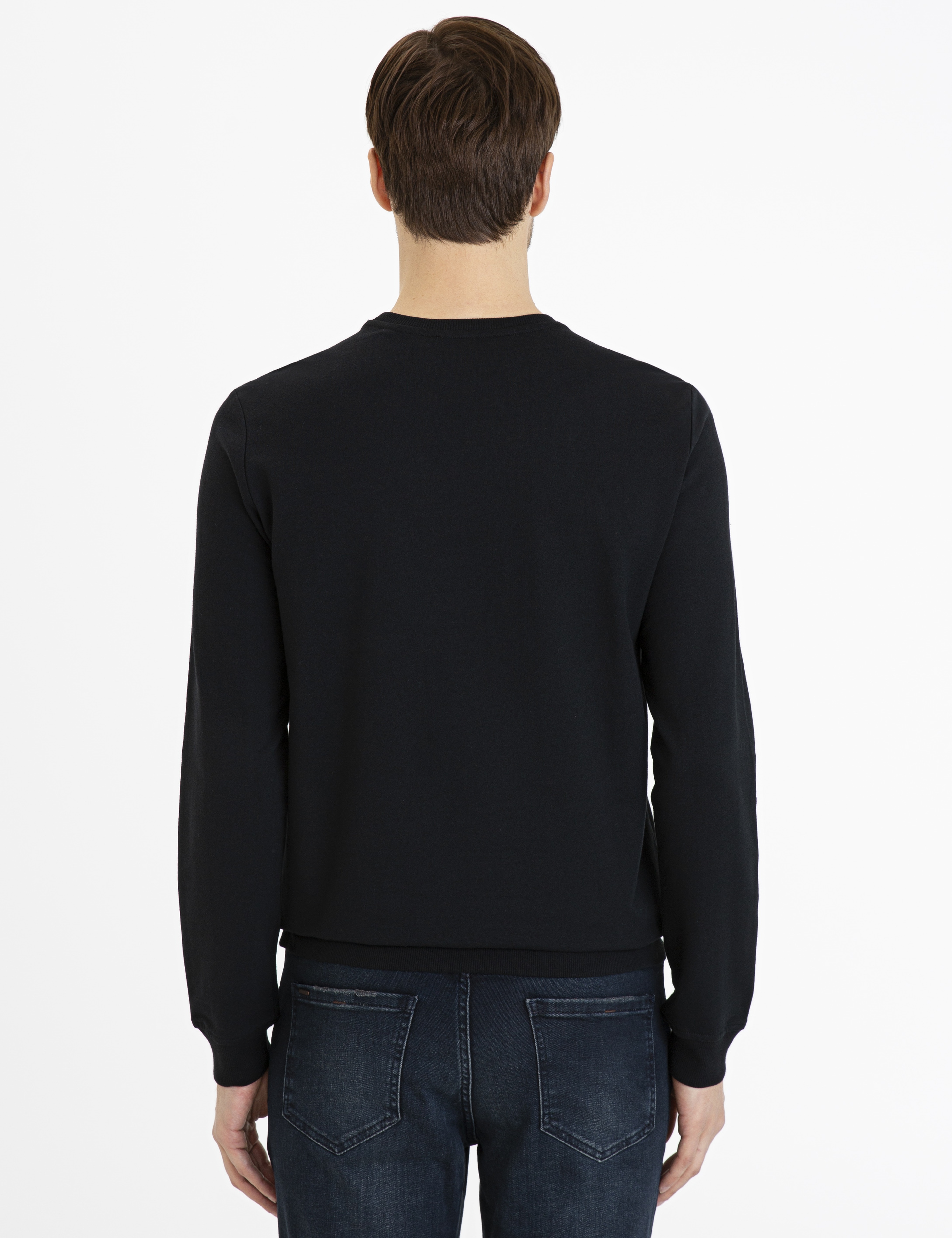 Siyah Standart Fit Sweatshirt - Image 4