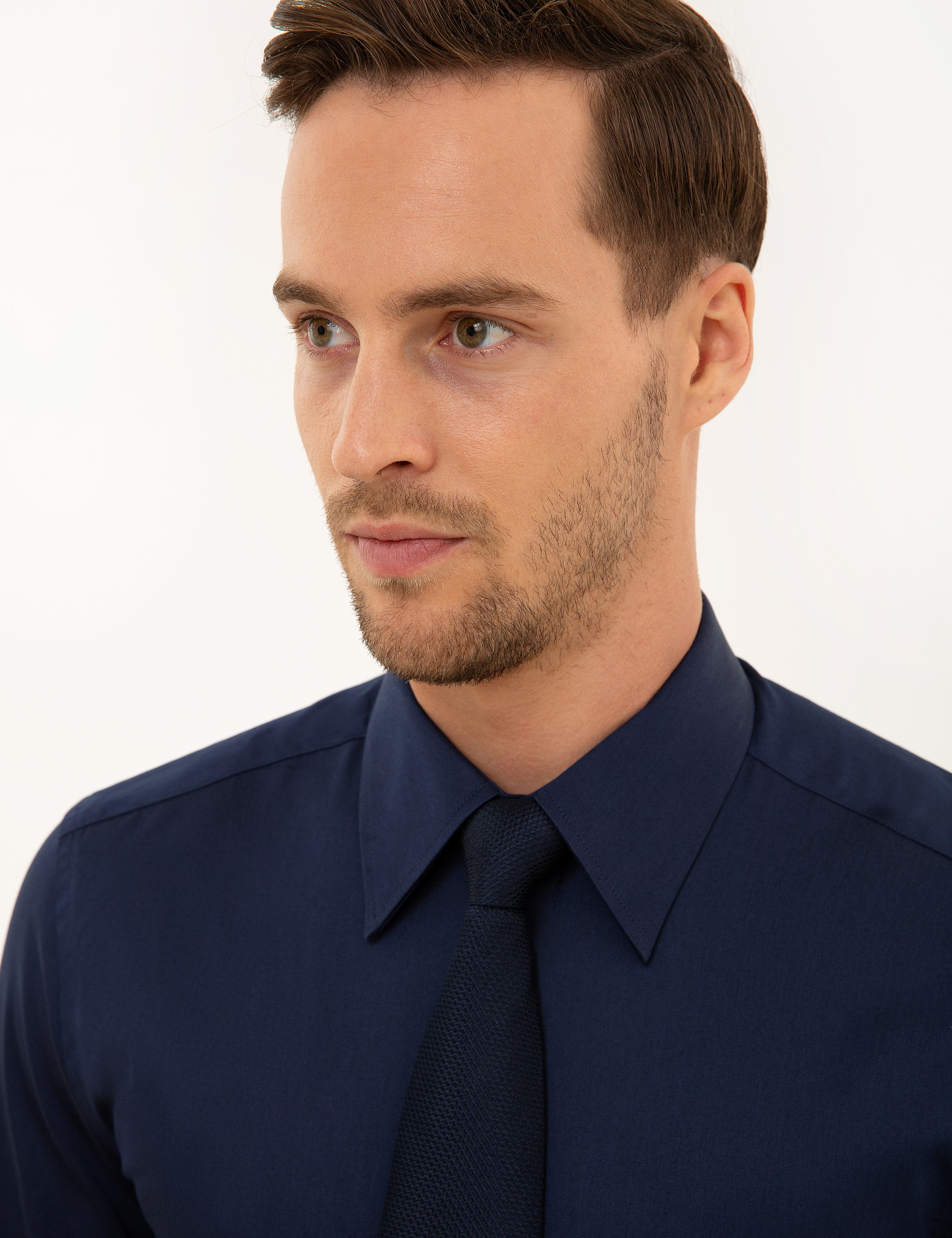 Lacivert Slim Fit Uzun Kollu Gömlek - Image 2