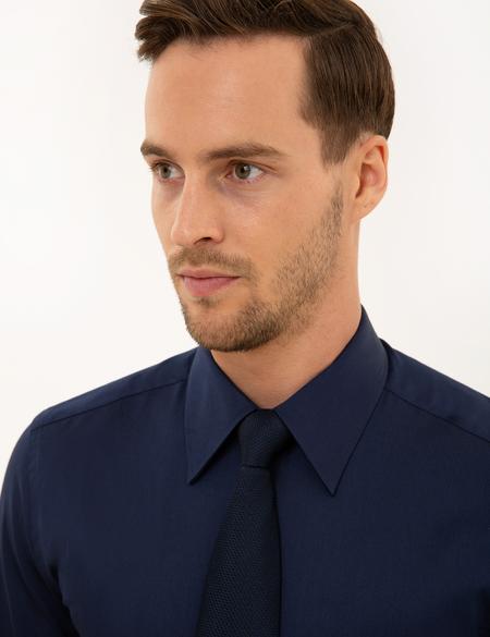 Lacivert Slim Fit Uzun Kollu Gömlek - 50223124040