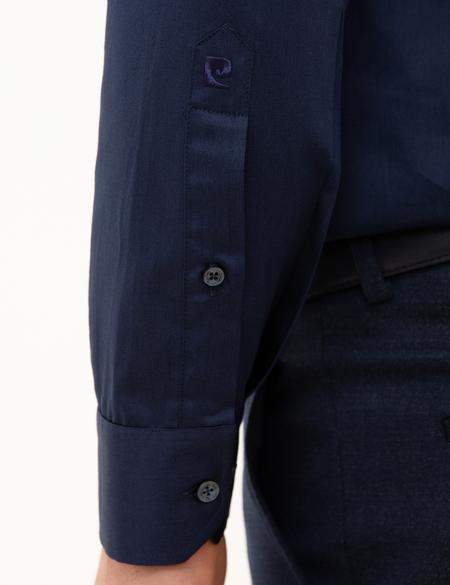 Lacivert Slim Fit Uzun Kollu Gömlek - 50223124040