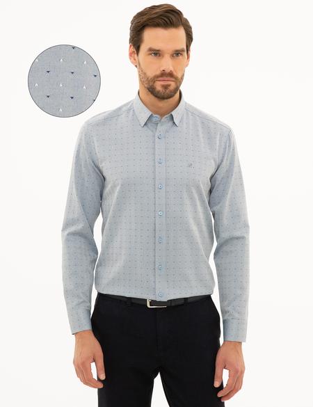 Slim Fit Mavi Gömlek - 50226771015