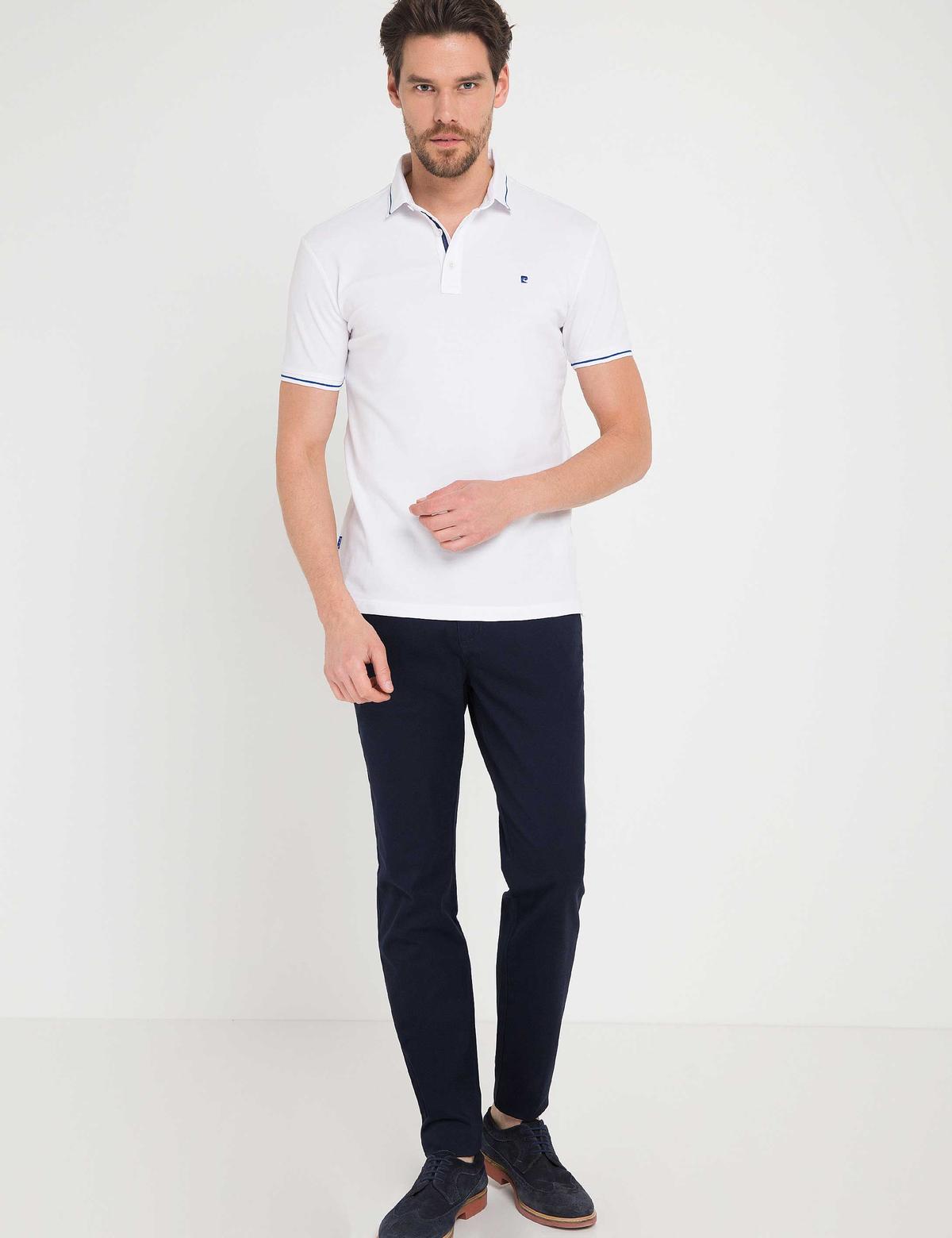 Beyaz Slim Fit Polo Yaka T-Shirt - 50168820008