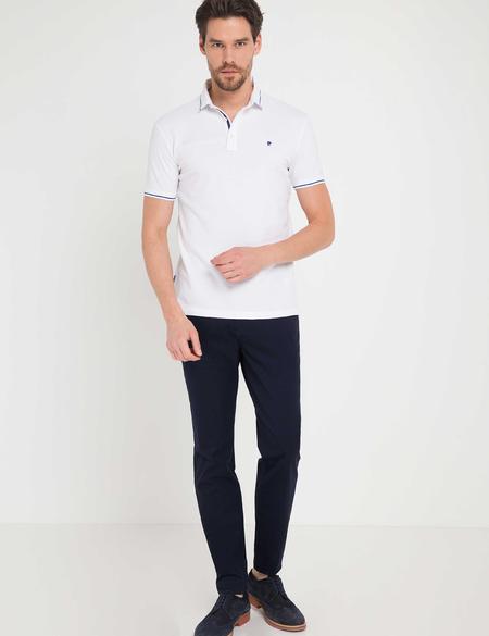 Beyaz Slim Fit Polo Yaka T-Shirt - 50168820008