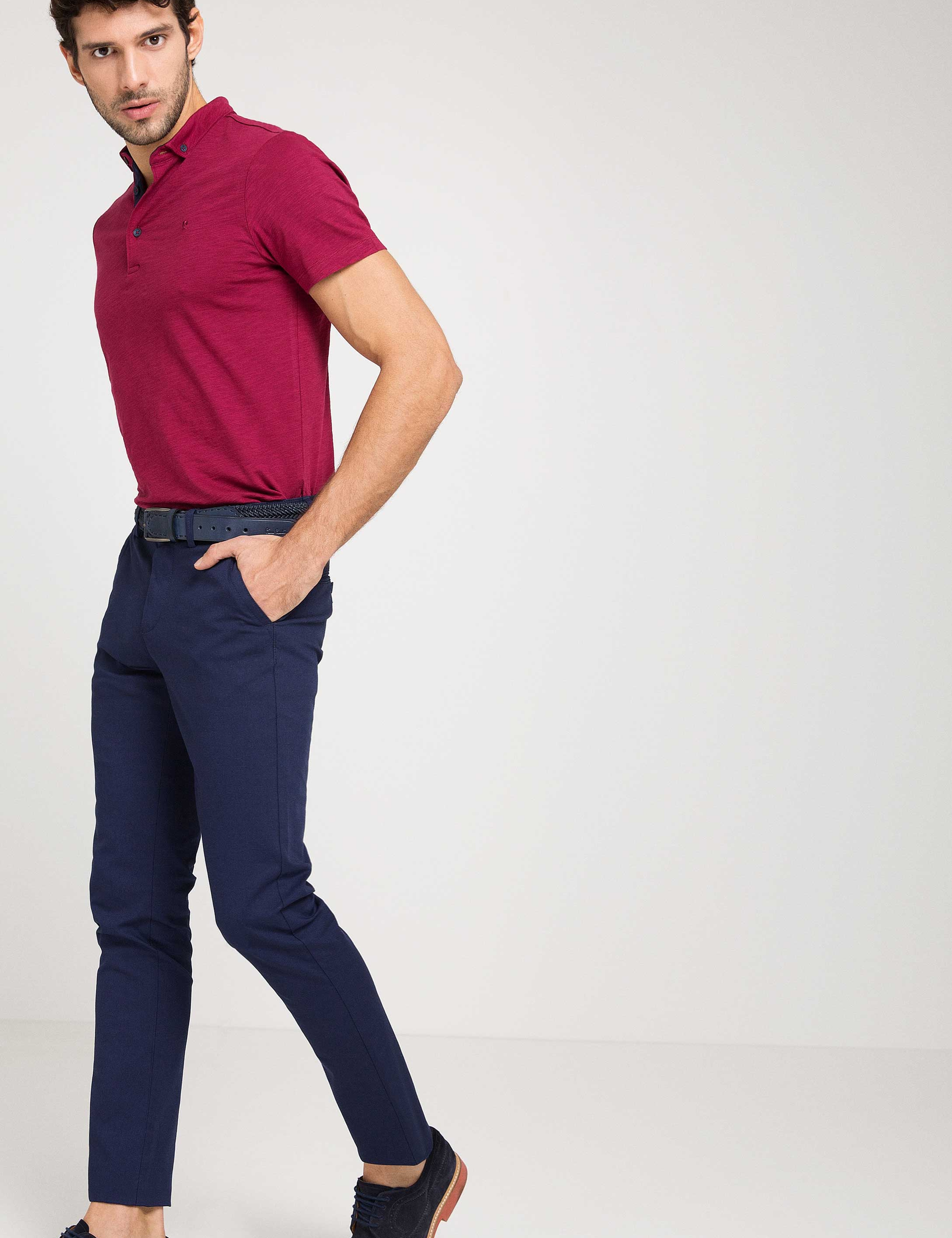 Fuşya Slim Fit Tişört