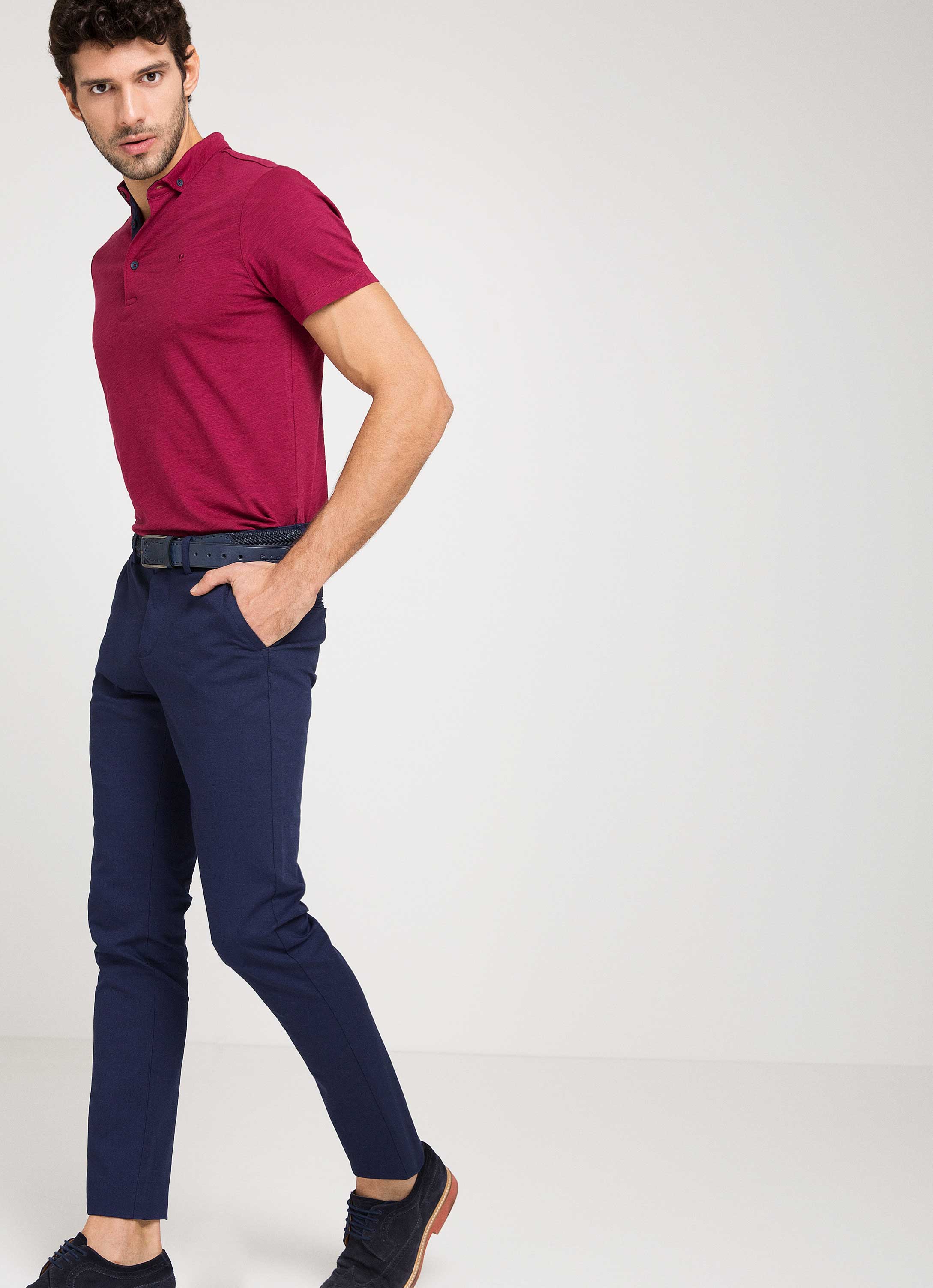 Fuşya Slim Fit Tişört