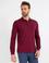 Bordo Slim Fit Polo Yaka Sweatshirt