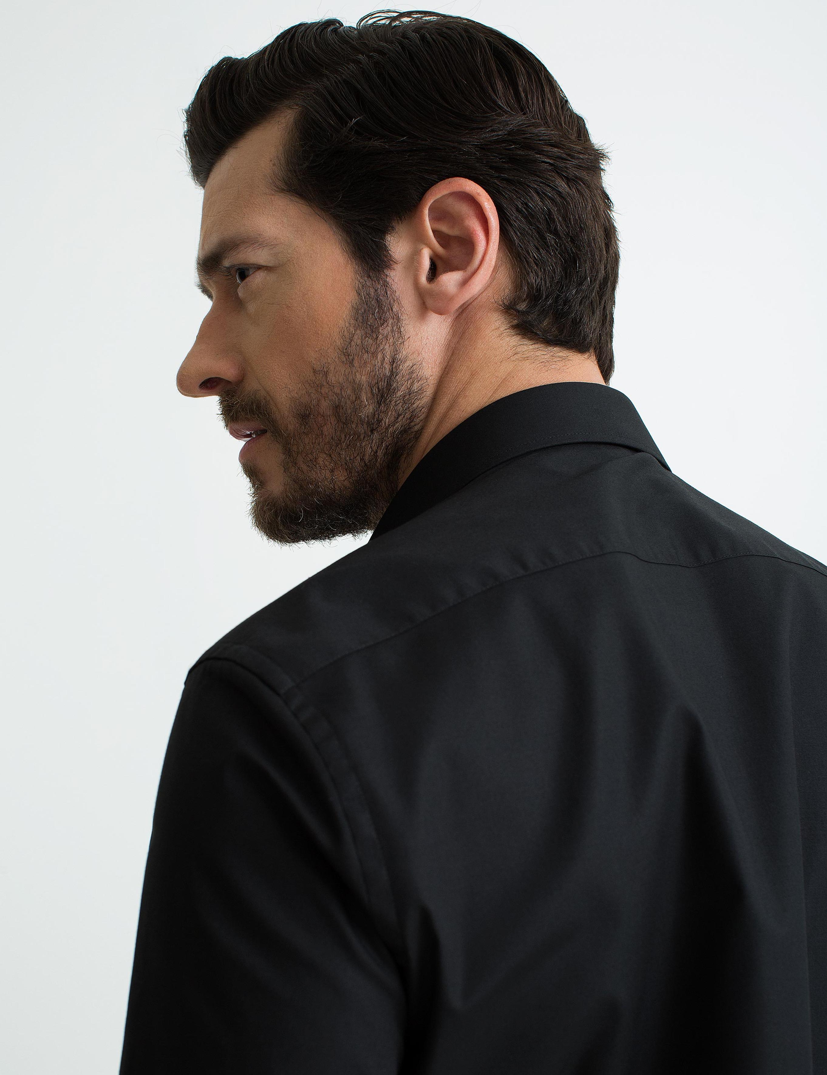 Siyah Regular Fit Basic Gömlek