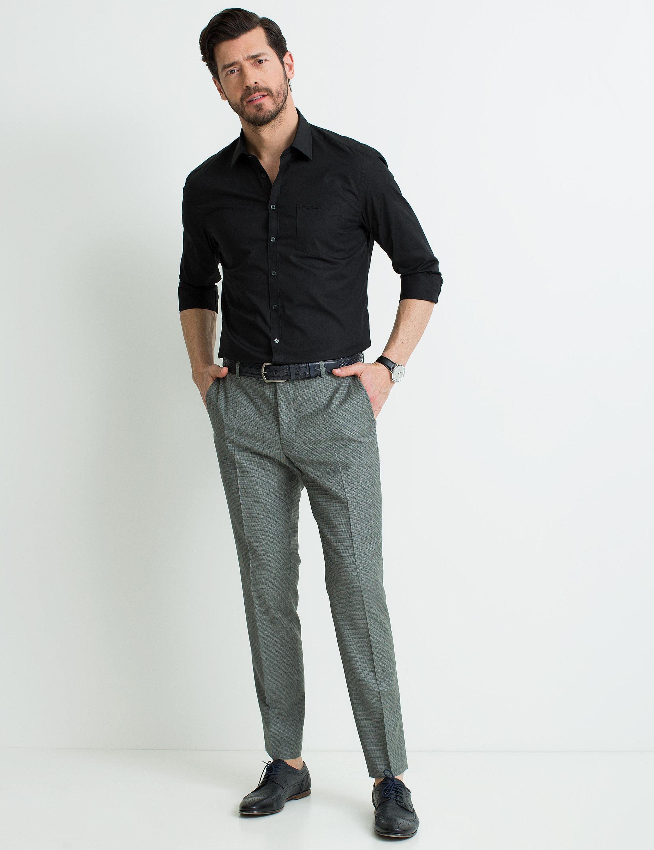 Siyah Regular Fit Basic Gömlek