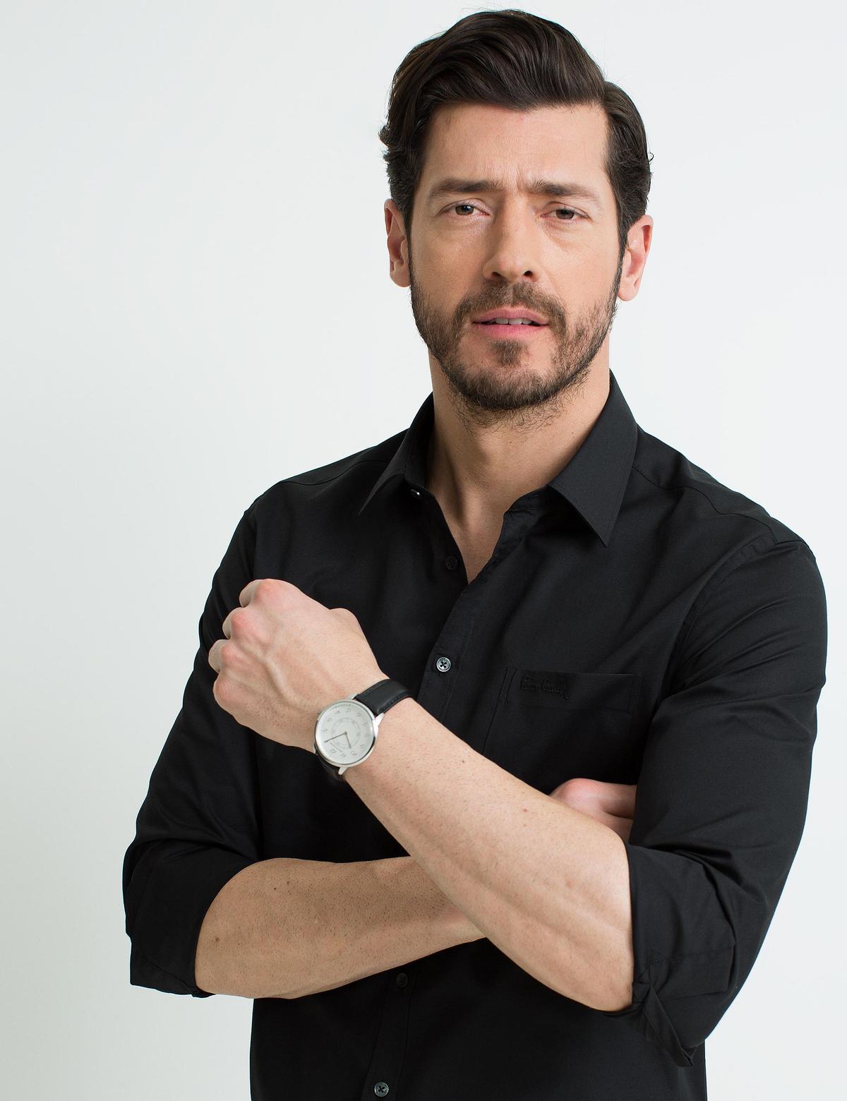 Siyah Regular Fit Basic Gömlek