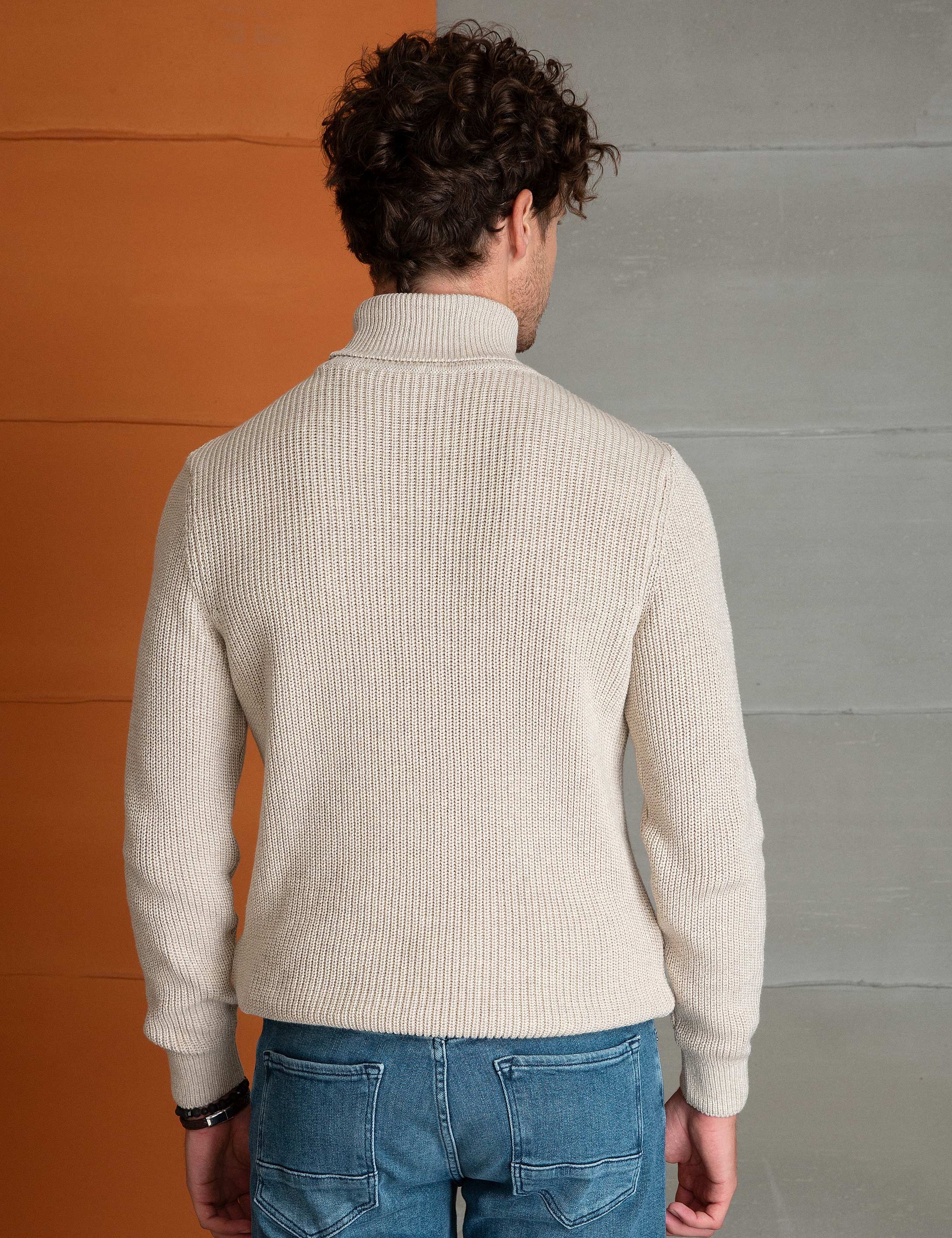 Bej Slim Fit Kazak