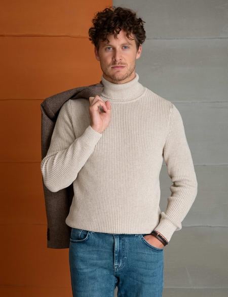 Bej Slim Fit Kazak - 50193385077