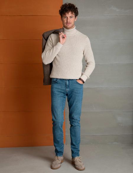 Bej Slim Fit Kazak - 50193385077