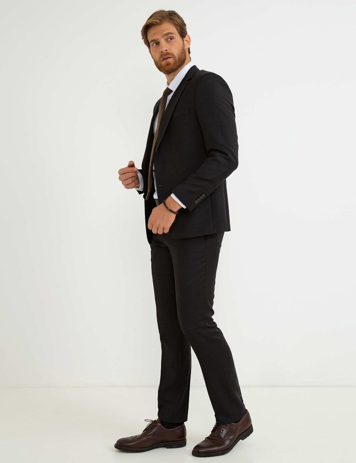 Kahverengi Slim Fit Takım Elbise - 50194022038