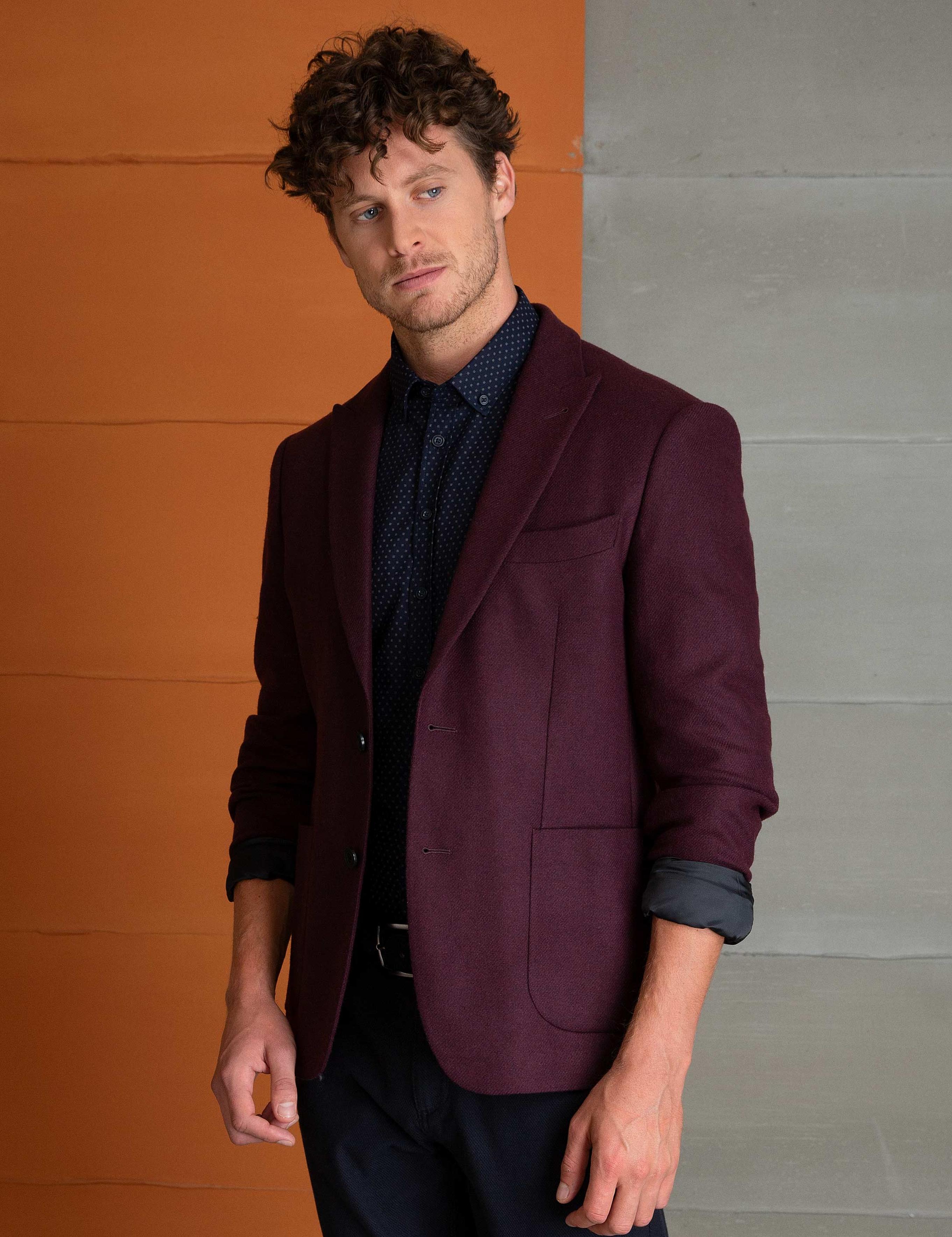 Bordo Slim Fit Ceket