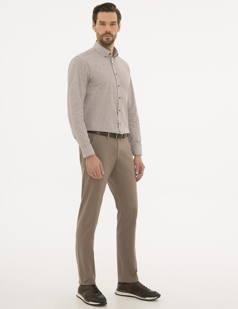 Kahverengi Slim Fit Chino Pantolon