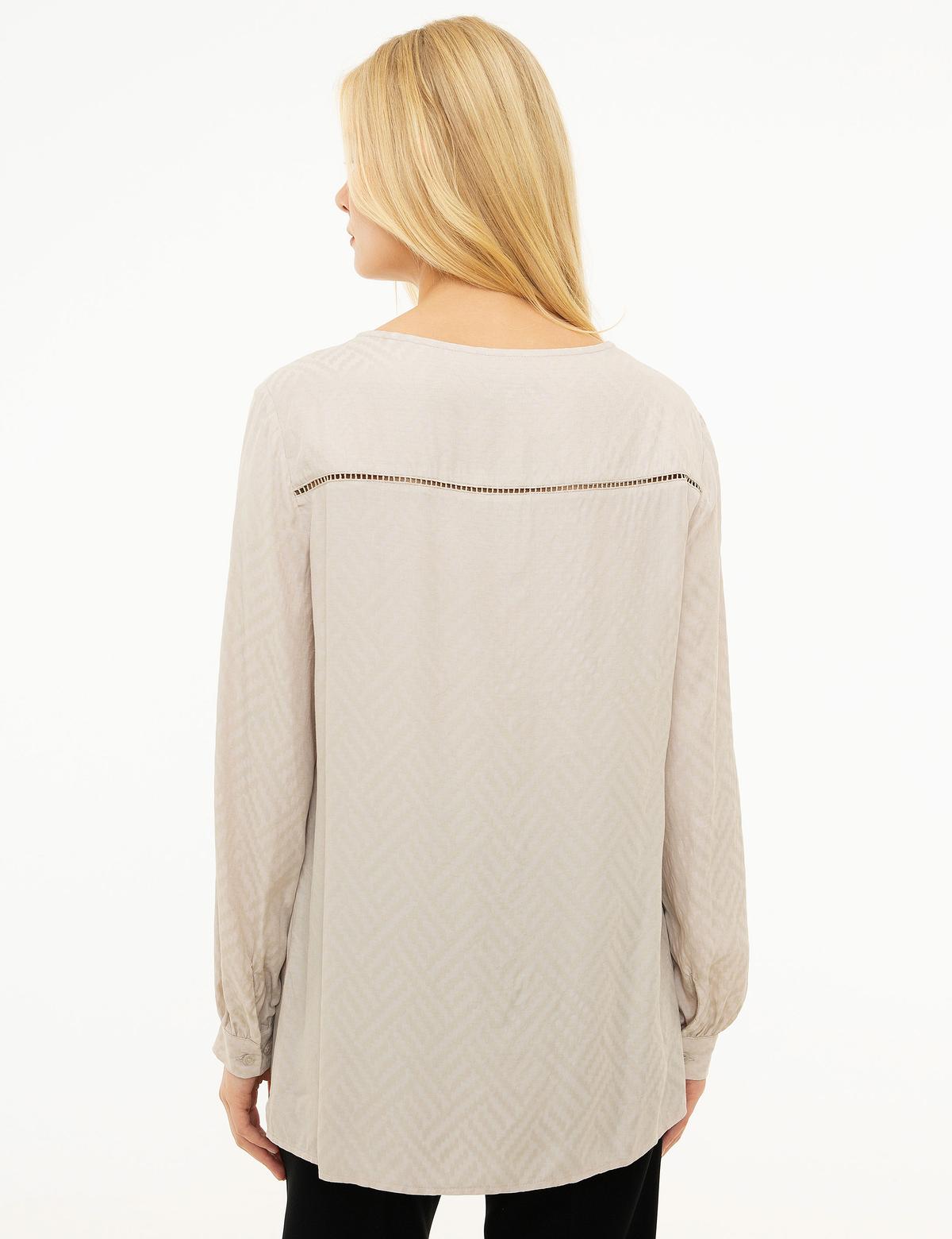 Gri Comfort Fashion Yaka Bluz - 50204428001