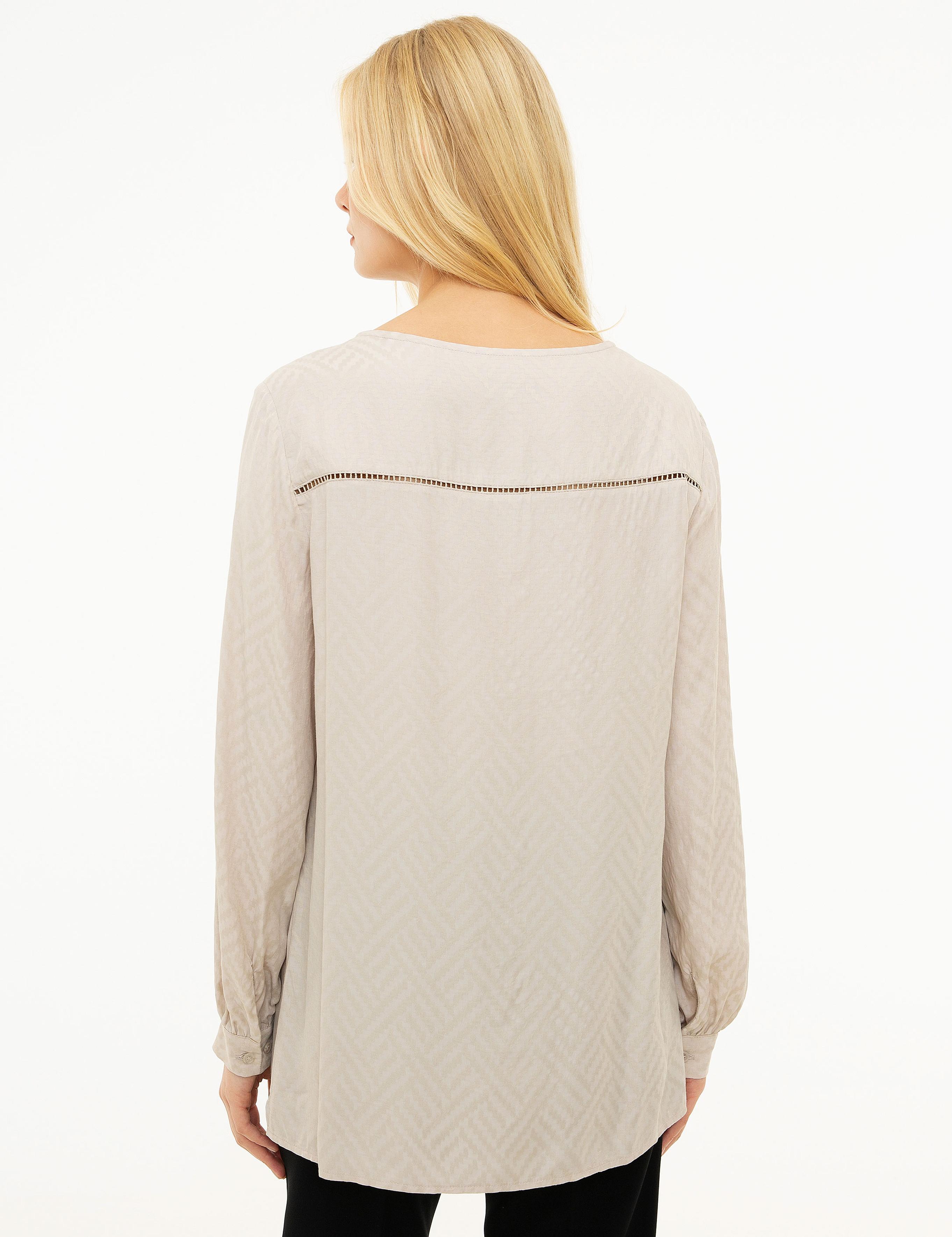 Gri Comfort Fashion Yaka Bluz