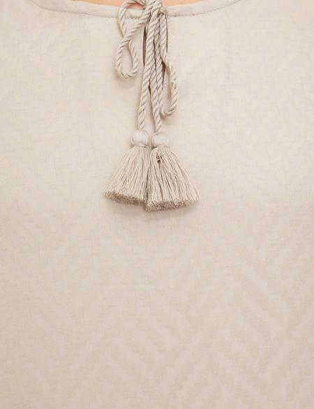 Gri Comfort Fashion Yaka Bluz - 50204428001