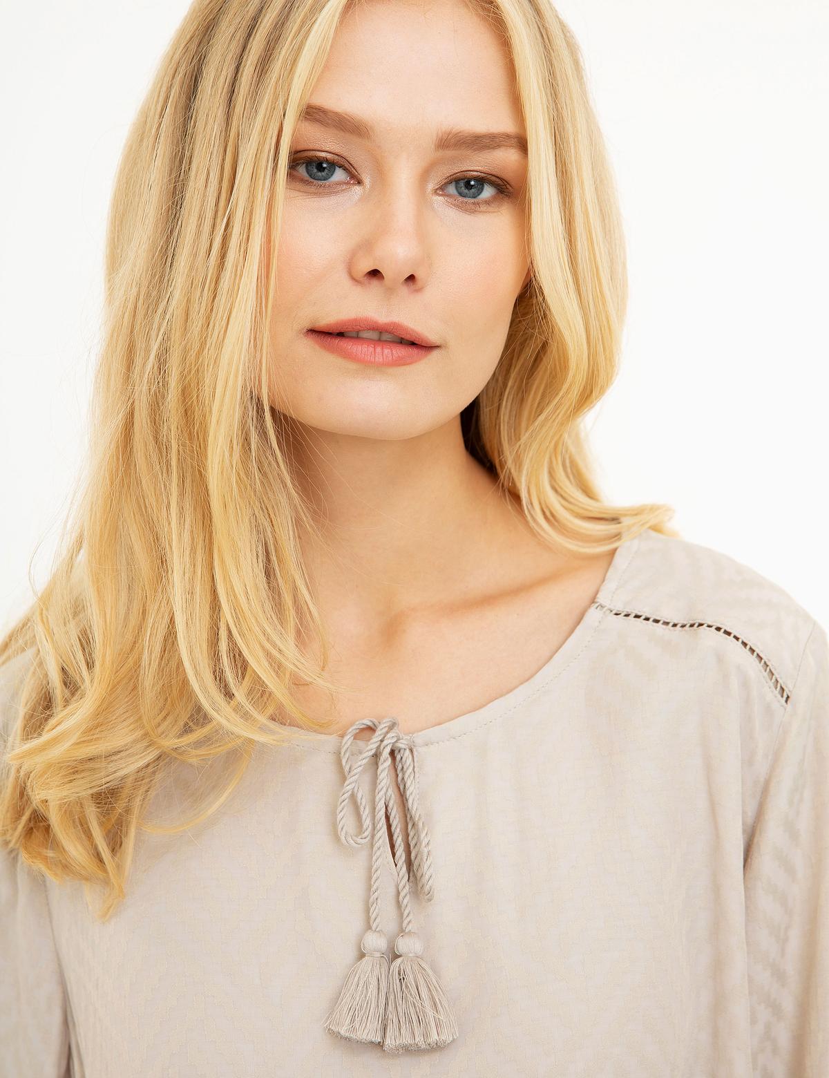 Gri Comfort Fashion Yaka Bluz - 50204428001