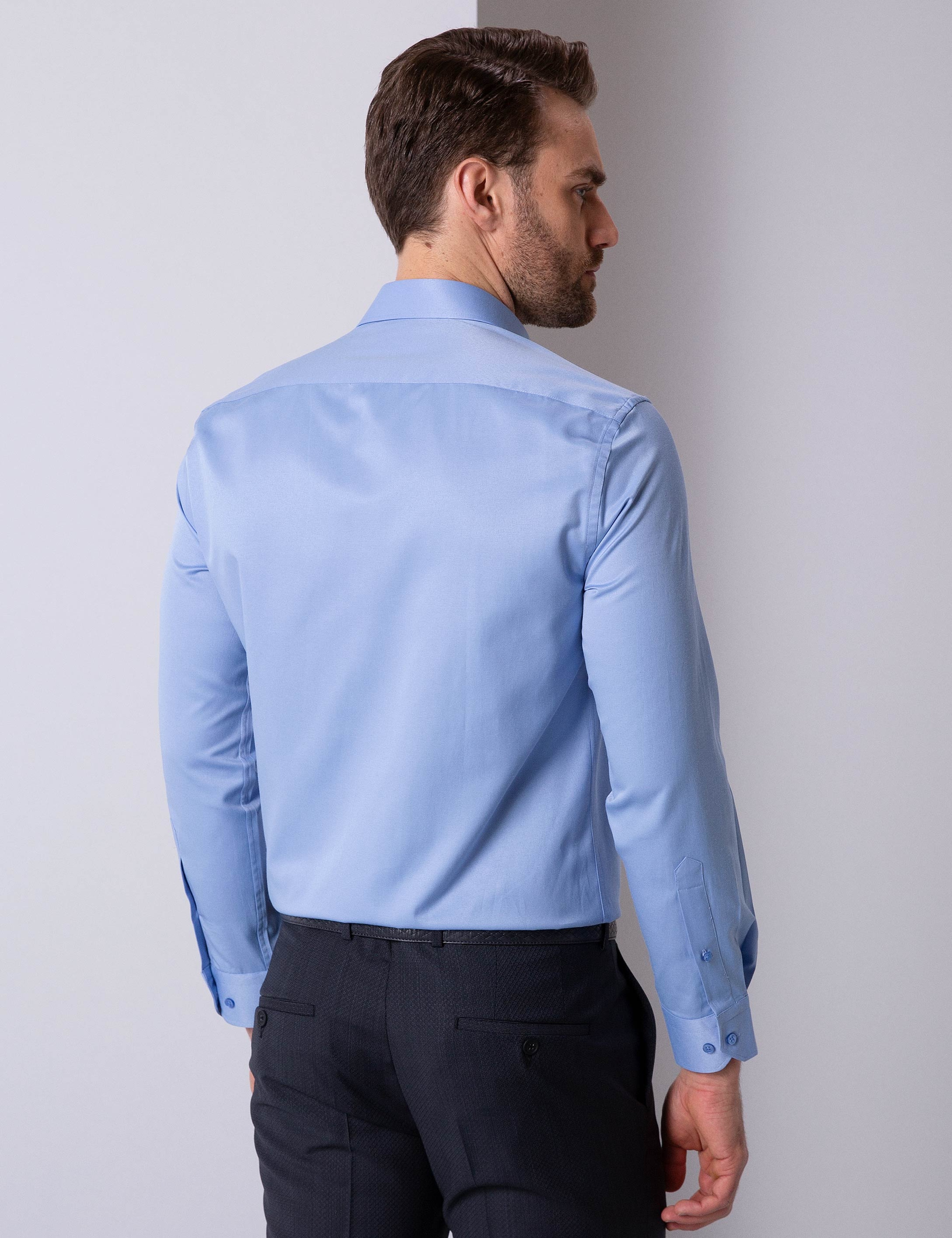 Mavi Slim Fit Uzun Kollu Basic Gömlek