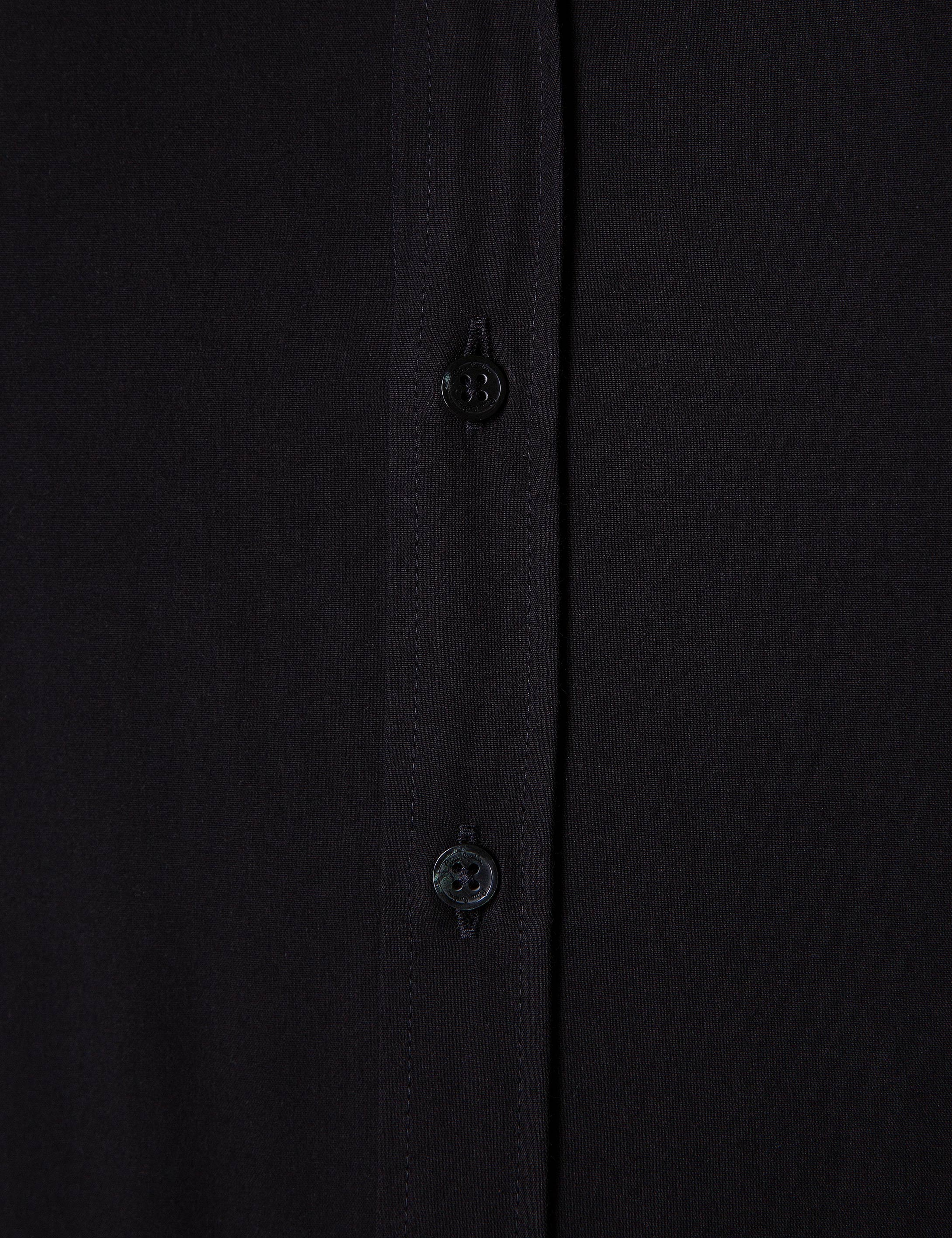 Siyah Slim Fit Uzun Kollu Basic Gömlek - Image 5