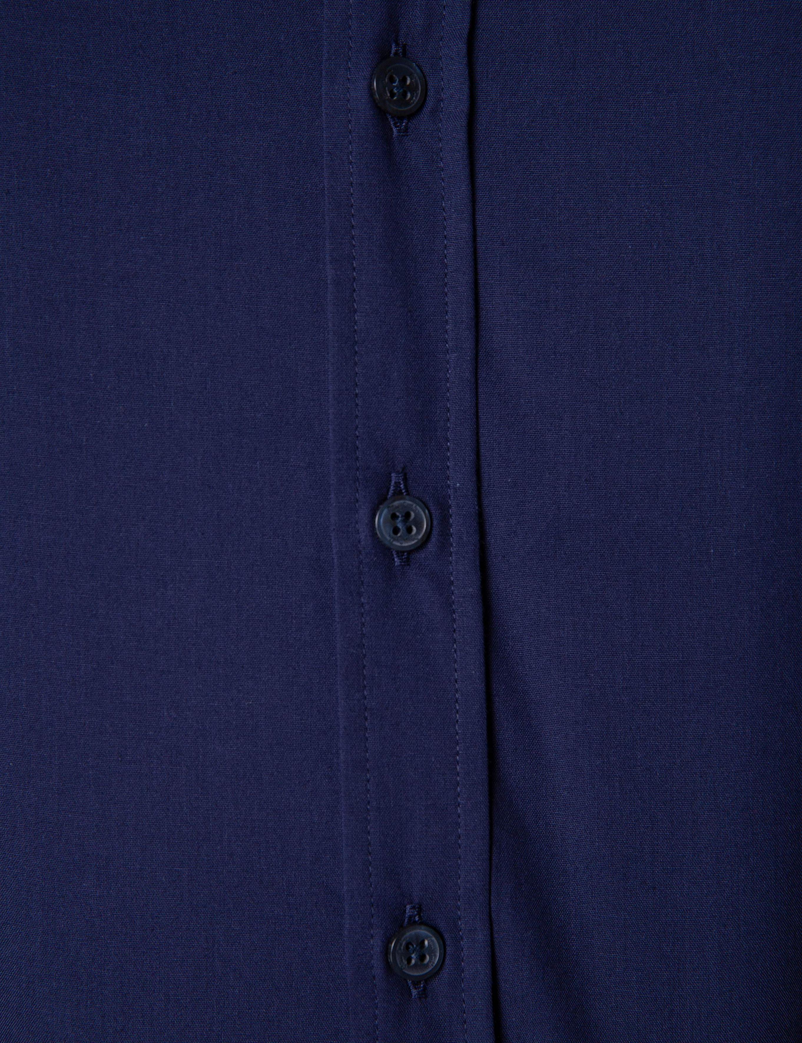 Lacivert Slim Fit Uzun Kollu Basic Gömlek