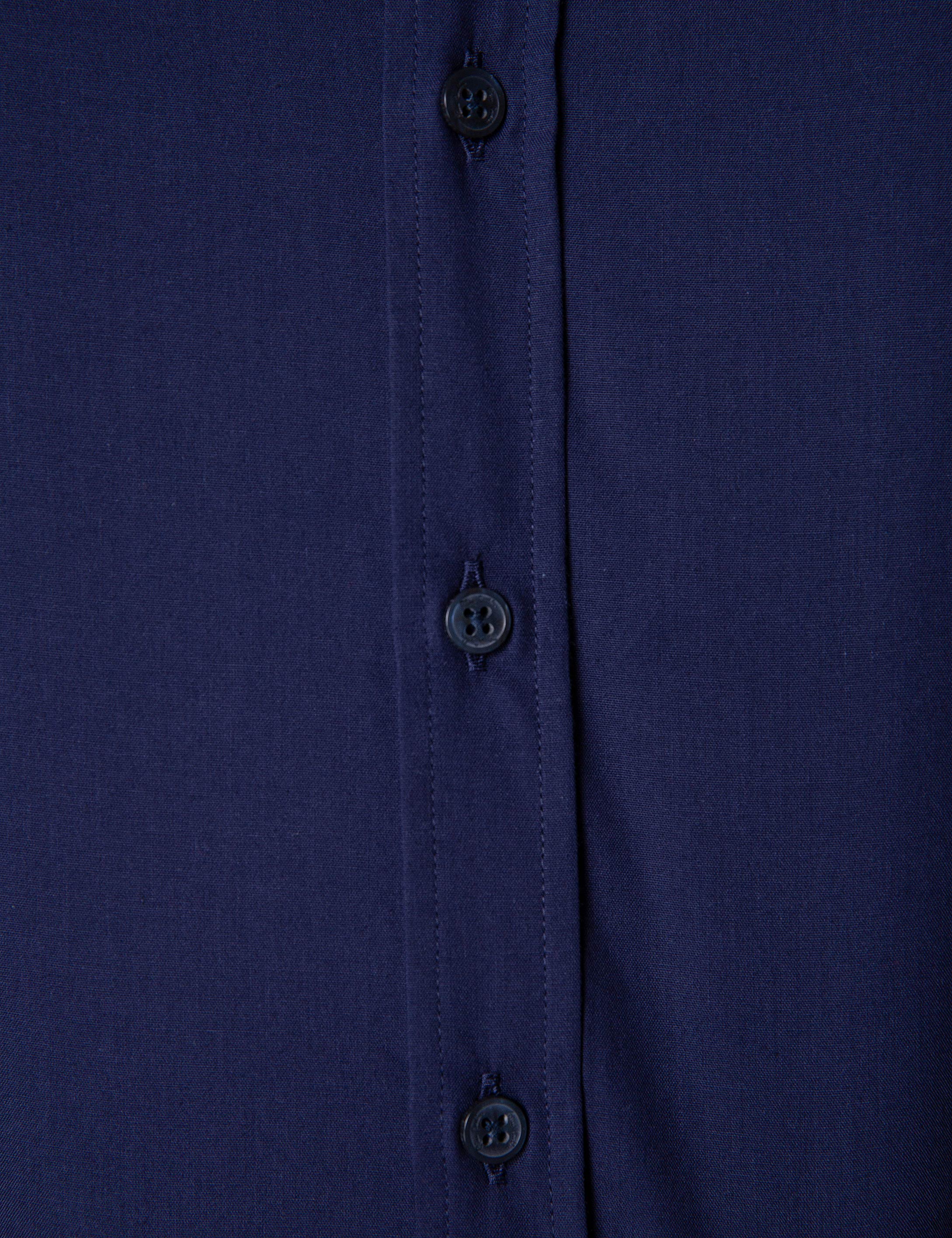 Lacivert Slim Fit Uzun Kollu Basic Gömlek