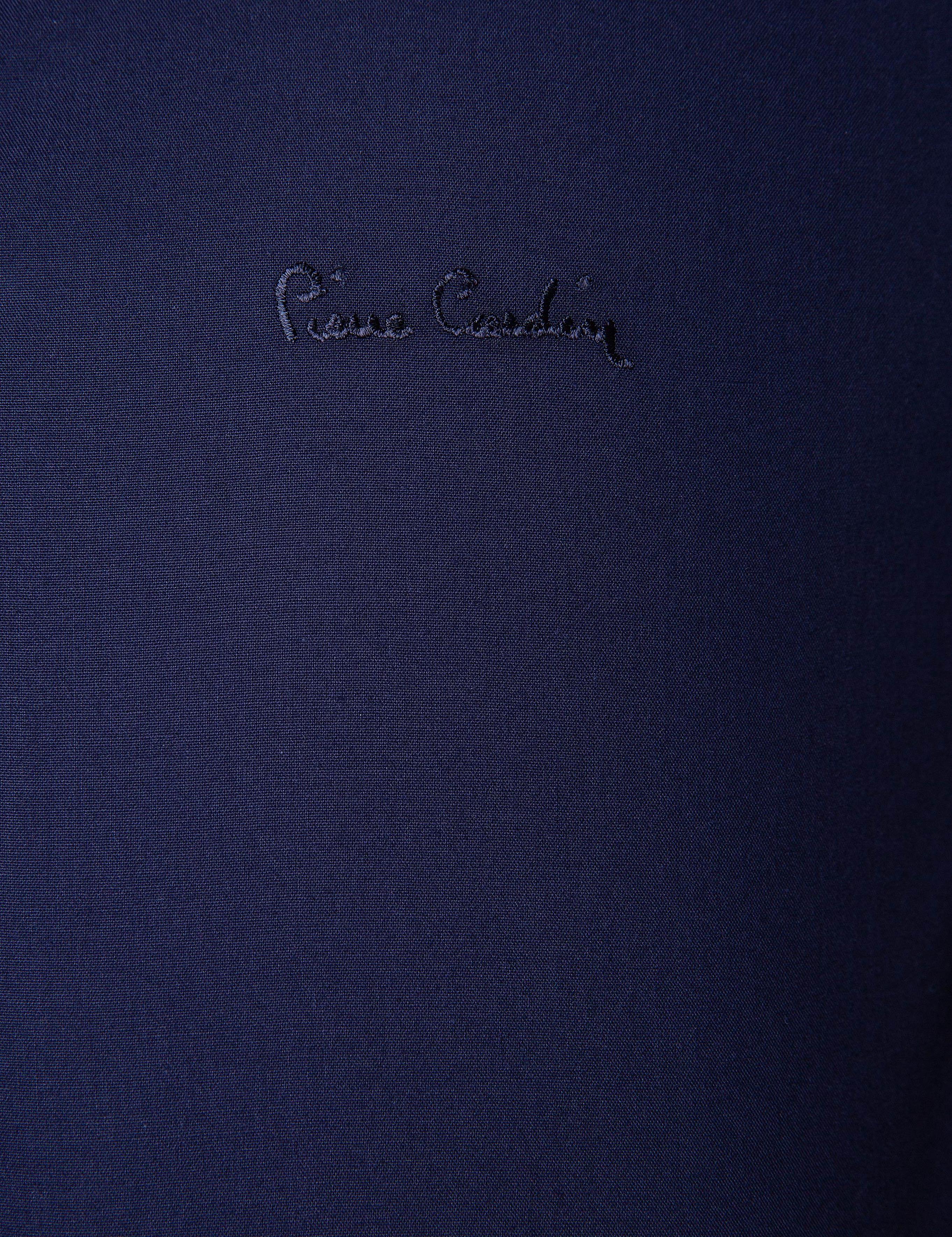 Lacivert Slim Fit Uzun Kollu Basic Gömlek