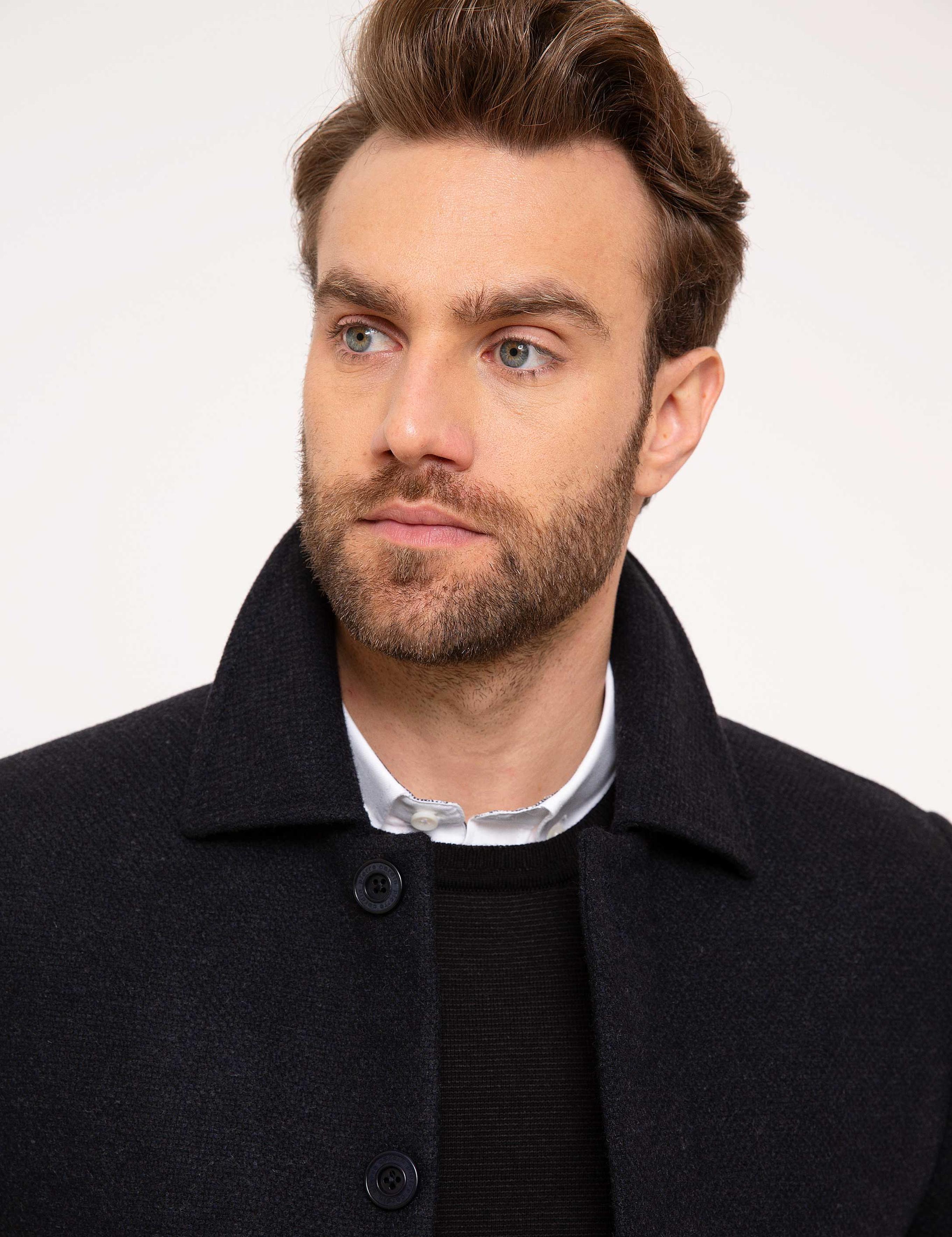 Antrasit Slim Fit Palto