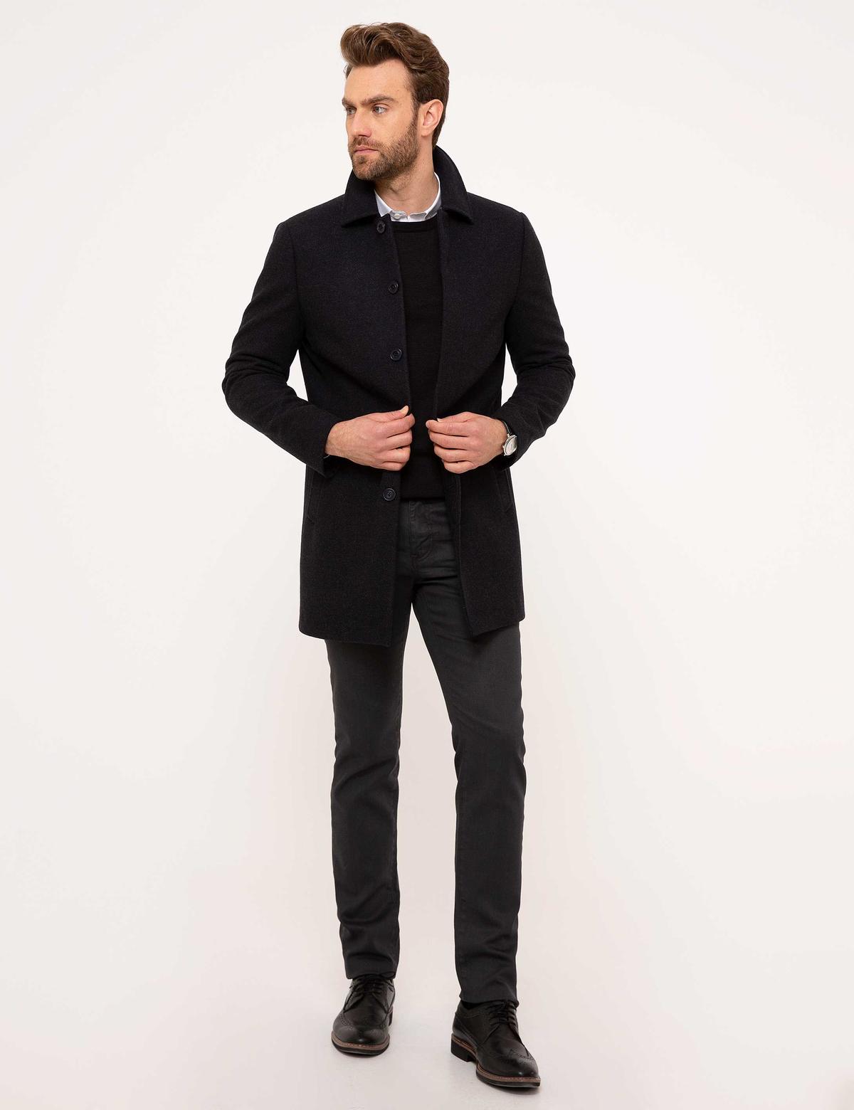 Antrasit Slim Fit Palto - 50210267006