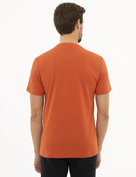 Kırmızı Slim Fit Bisiklet Yaka Tişört - 50218553037