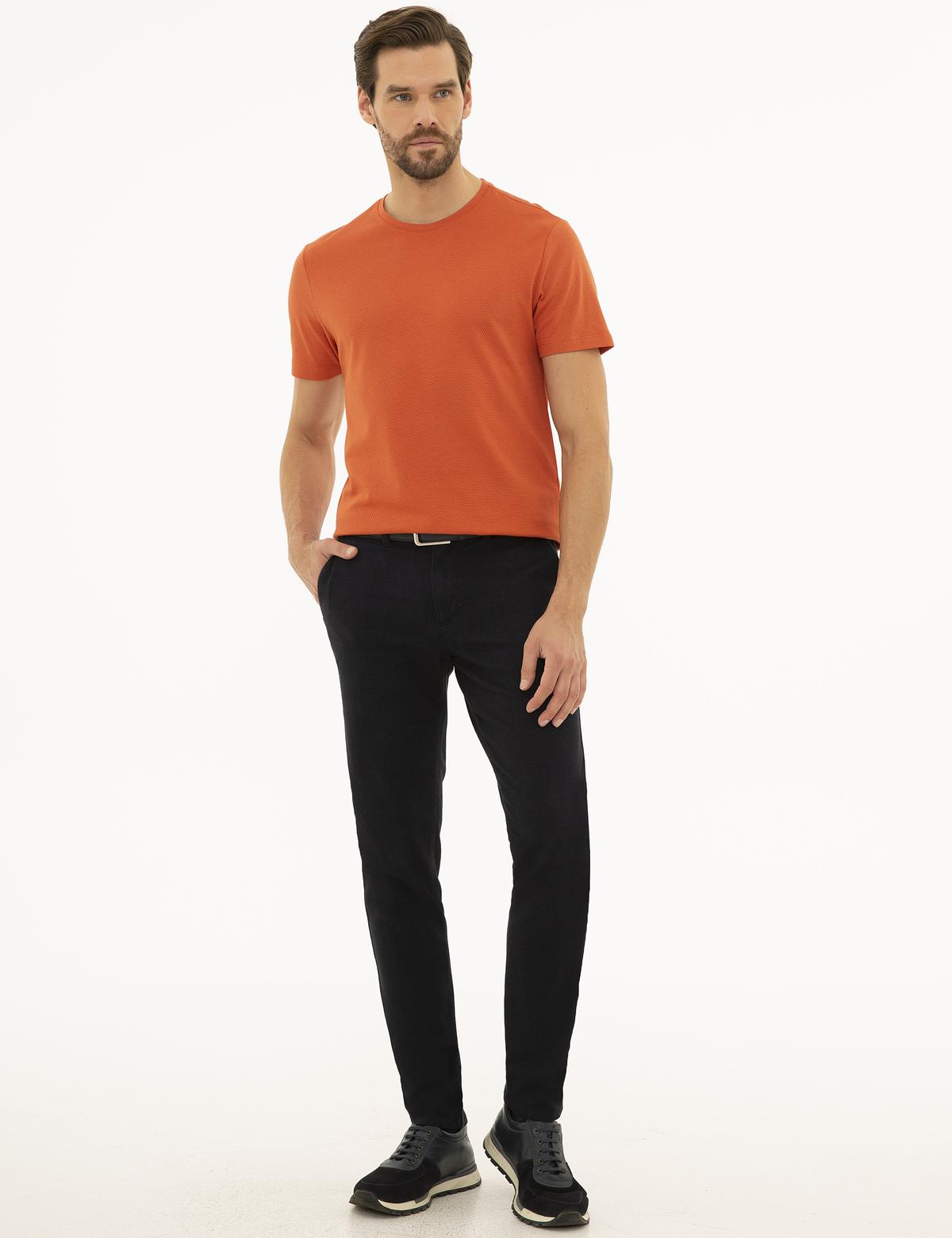 Kırmızı Slim Fit Bisiklet Yaka Tişört - 50218553037