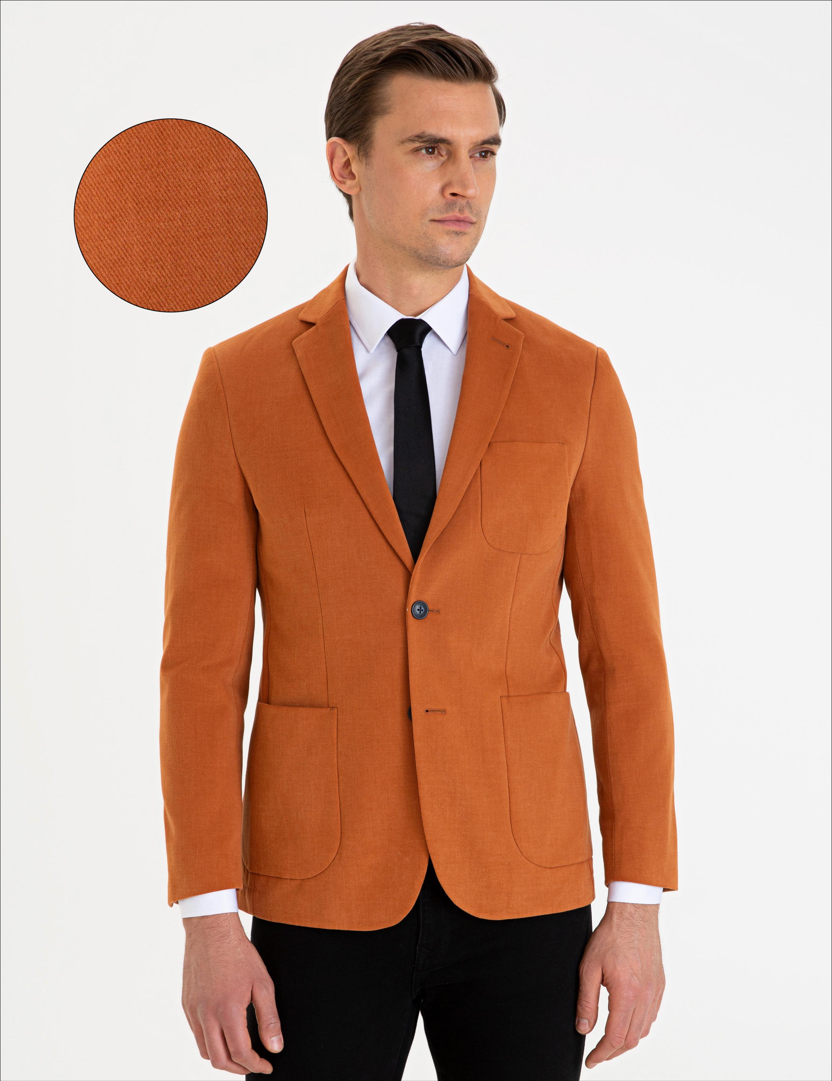 Camel Slim Fit Ceket